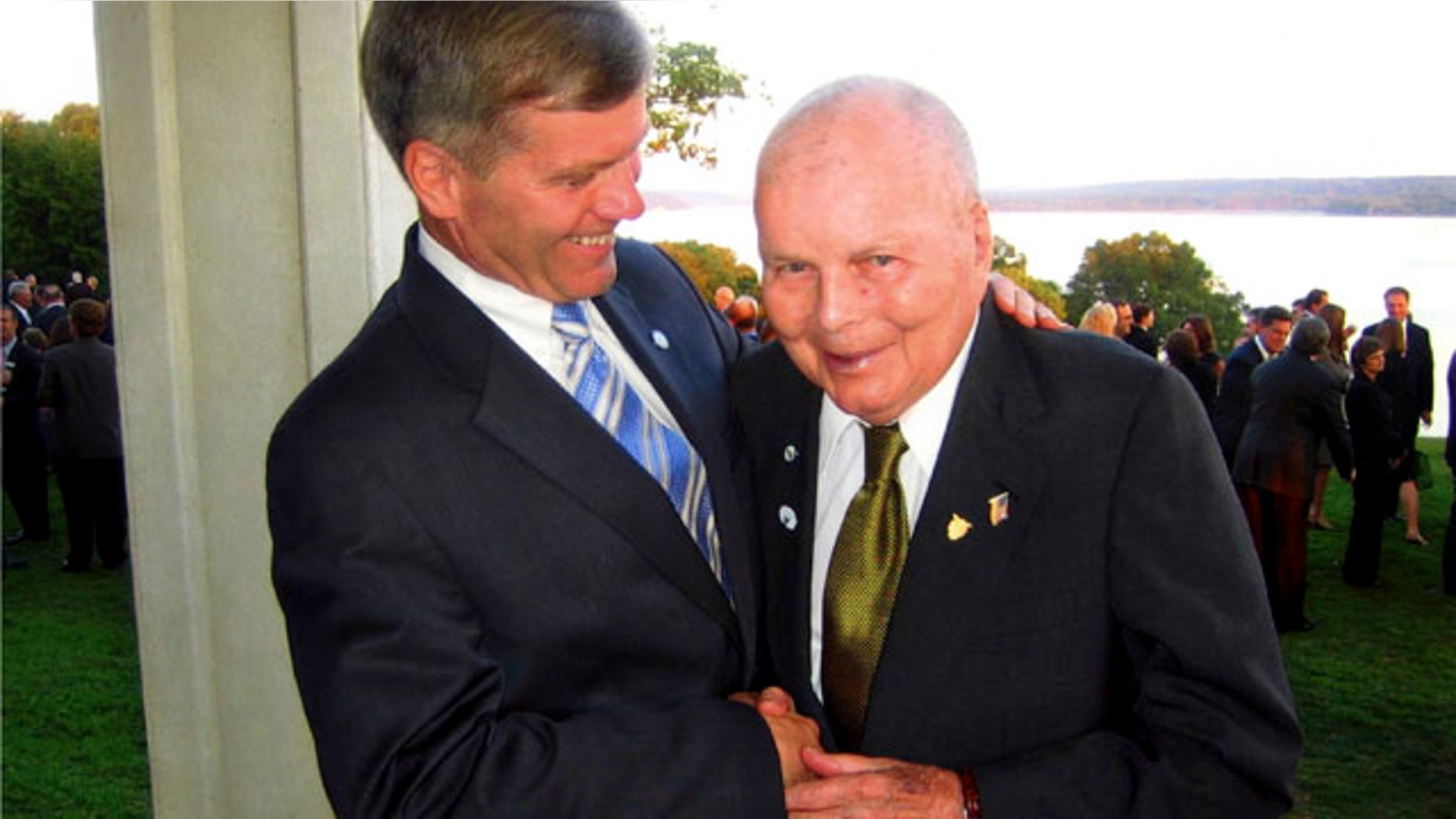 This 2006 file photo provided by the office of the Governor of Virginia, shows Virginia Gov. Bob McDonnell, left, with his father, John, in Mt. Vernon, Va.