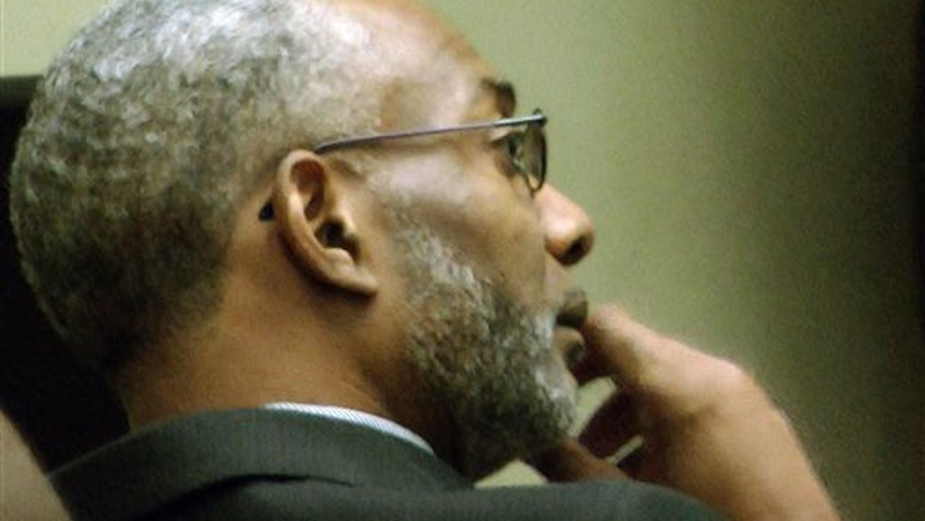 Oct. 16: In this image taken from video, Rev. Juan McFarland listens to testimony during in a court hearing about the future of Shiloh Missionary Baptist Church in Montgomery, Ala.