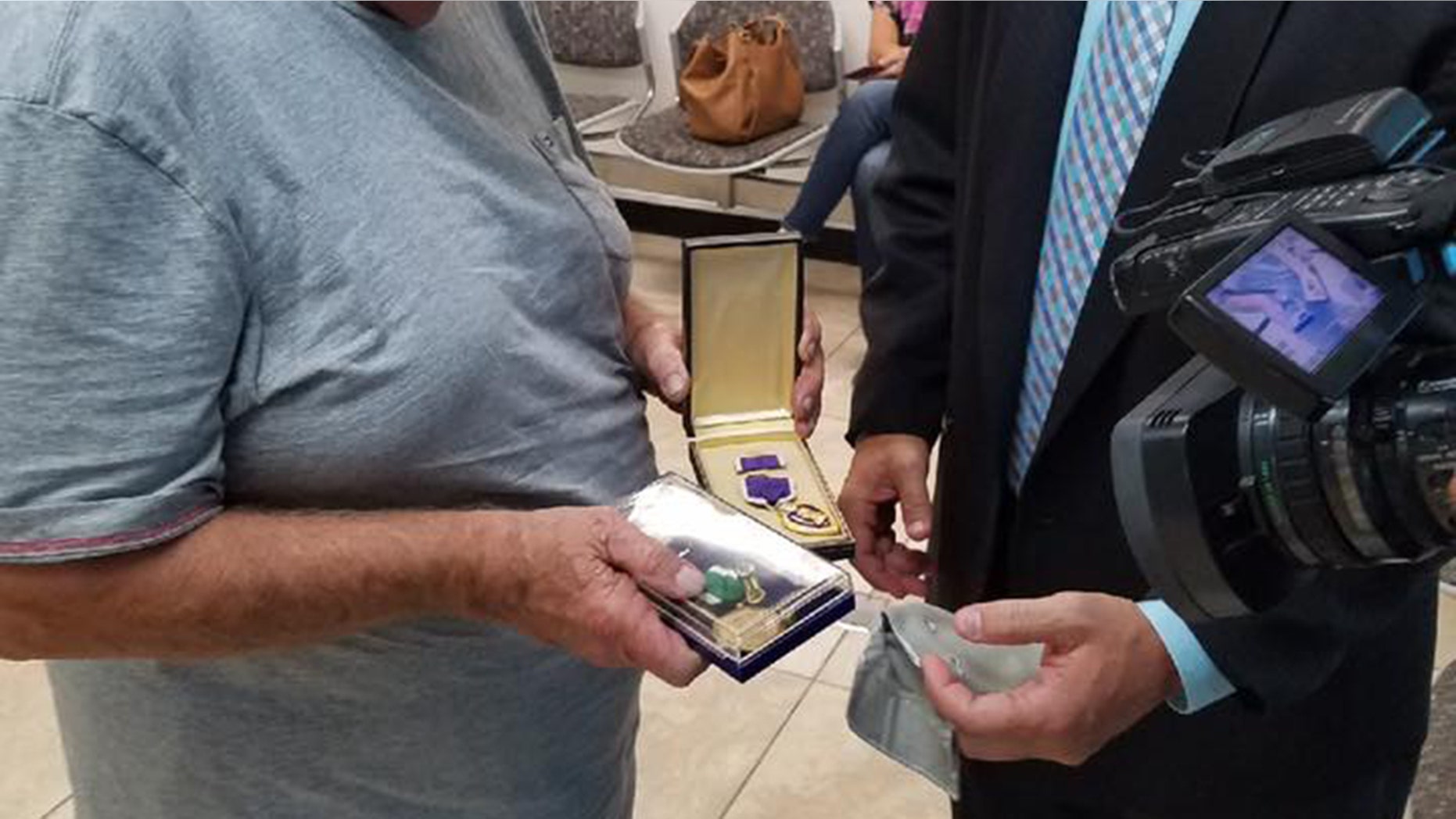 A Vietnam veteran was reunited with his war medals after they were stumbled across by another veteran.