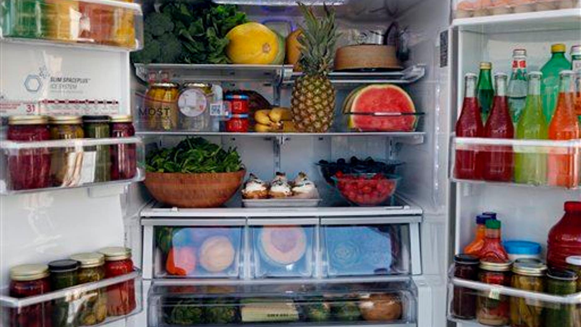 COMMERCIAL IMAGE - In this photograph taken by AP Images for LG Electronics, an inside view is shown of LG's new super-capacity refrigerator as part of the Greener Living tour at the Ferry Building Marketplace on Saturday, Oct. 8, 2011 in San Francisco, Calif. The Greener Living tour, presented by LG and Good Housekeeping, aims to educate consumers on how to live greener and healthier lifestyles with the help of fresh foods and efficient products like LG's new super-capacity refrigerator, which recently earned the coveted Good Housekeeping Seal. (Alison Yin/AP Images for LG Electronics)