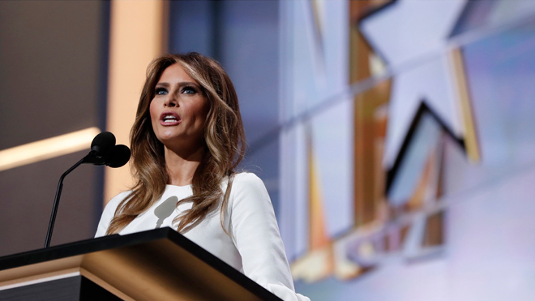 Melania Trump, wife of Republican Presidential Candidate Donald Trump, in the first day of the RNC in Cleveland, on July 18, 2016.