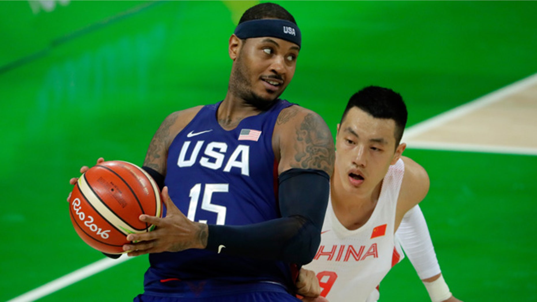 Carmelo Anthony on Day 1 of the Rio 2016 Olympic Games at Carioca Arena 1 on August 6, 2016 in Rio de Janeiro, Brazil.