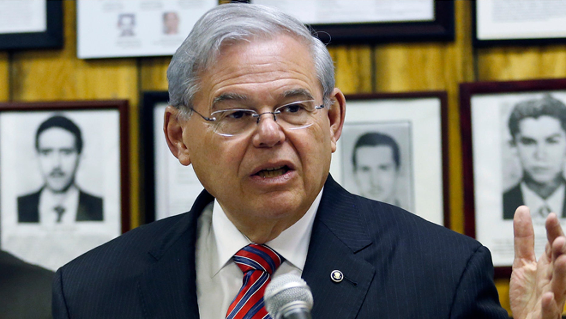 U.S. Sen. Bob Menendez during a news conference, in Union City, N.J. on Feb. 18, 2016.