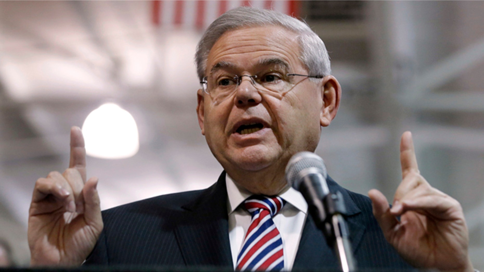 Sen. Robert Menendez, D-NJ speaks in Garwood, N.J.,on March 23, 2015.