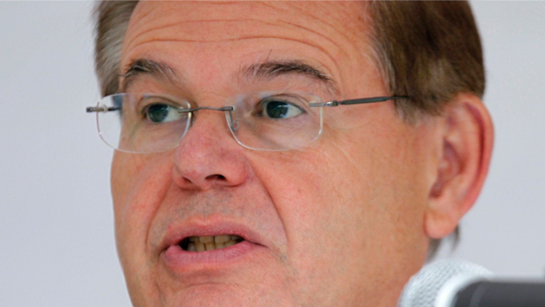 FILE: Sept. 27, 2012: Sen. Robert Menendez, D-N.J. speaking in Sayreville, N.J.