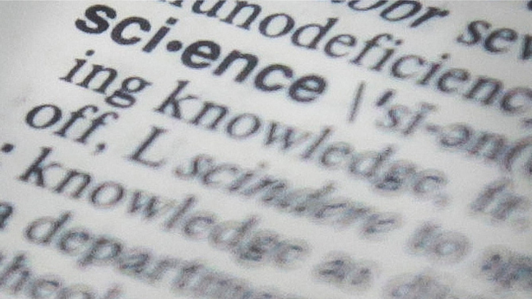Dec. 2, 2013: The word "science" on a page of a Merriam-Webster dictionary -- the publisher's word of the year.