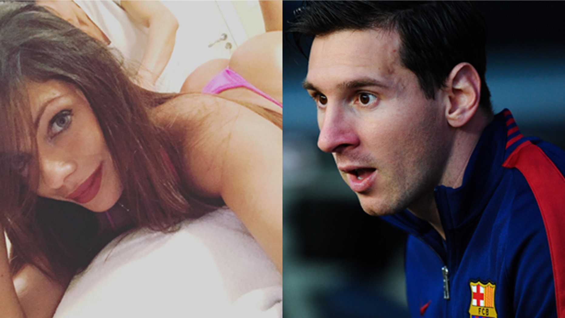 Suzy Cortez, the 2015 Miss BumBum contest winner, and Lionel Messi. (Photos: Cortez, Instagram; Messi, Getty Images)
