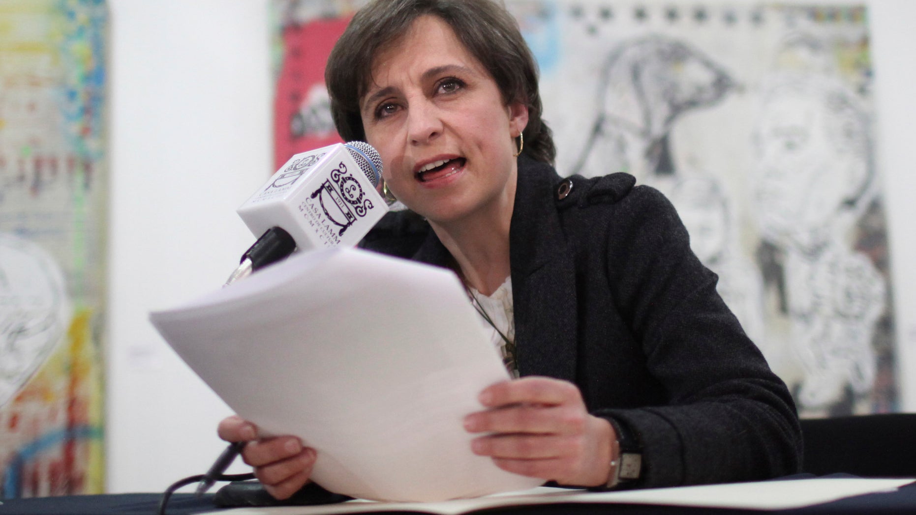 Mexican journalist Carmen Aristegui in a Feb. 9, 2011 file photo.