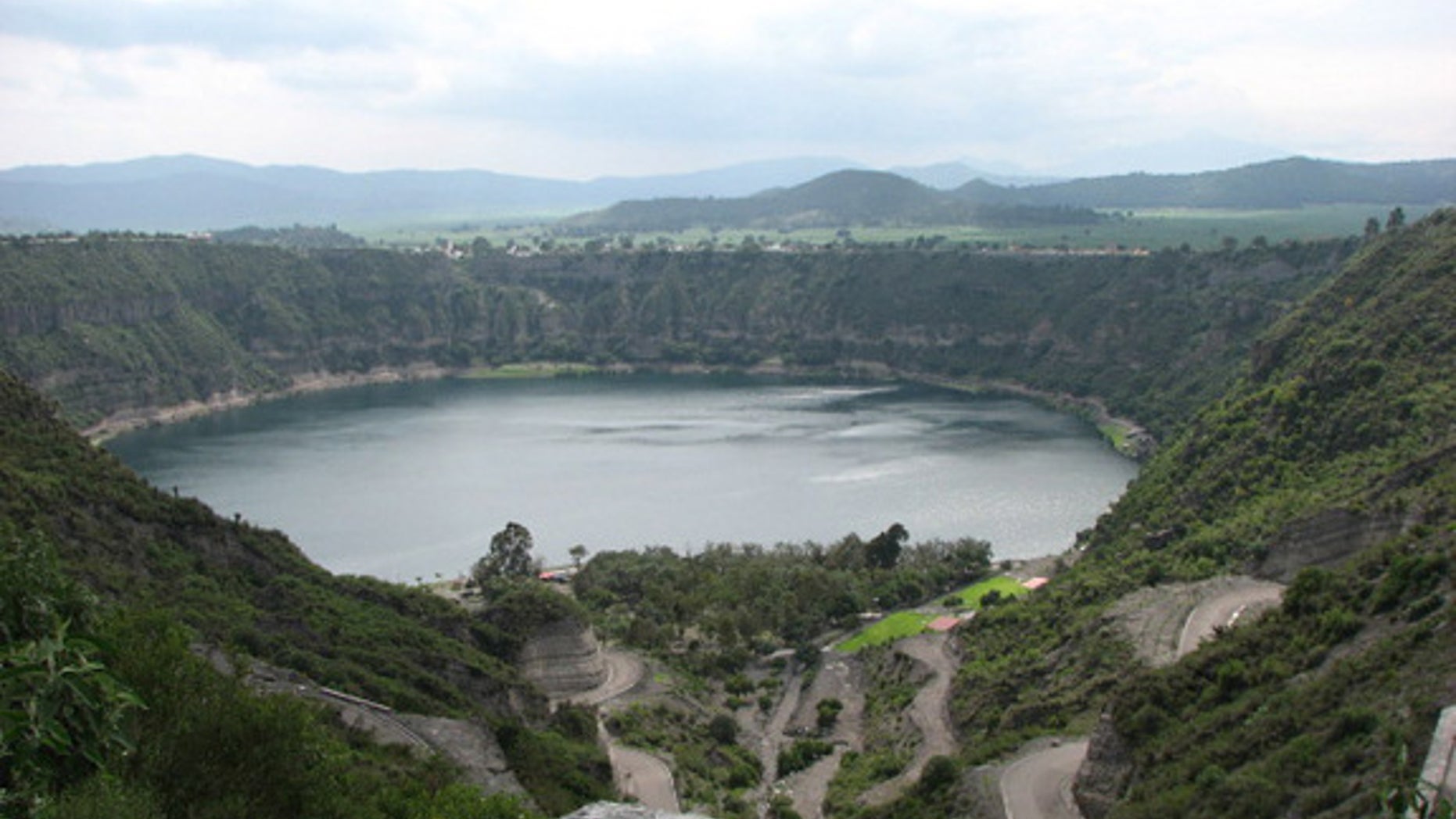 A lake near Cantona where researchers collected sediment samples to learn about the area's history of drought between A.D. 500 and A.D. 1150.