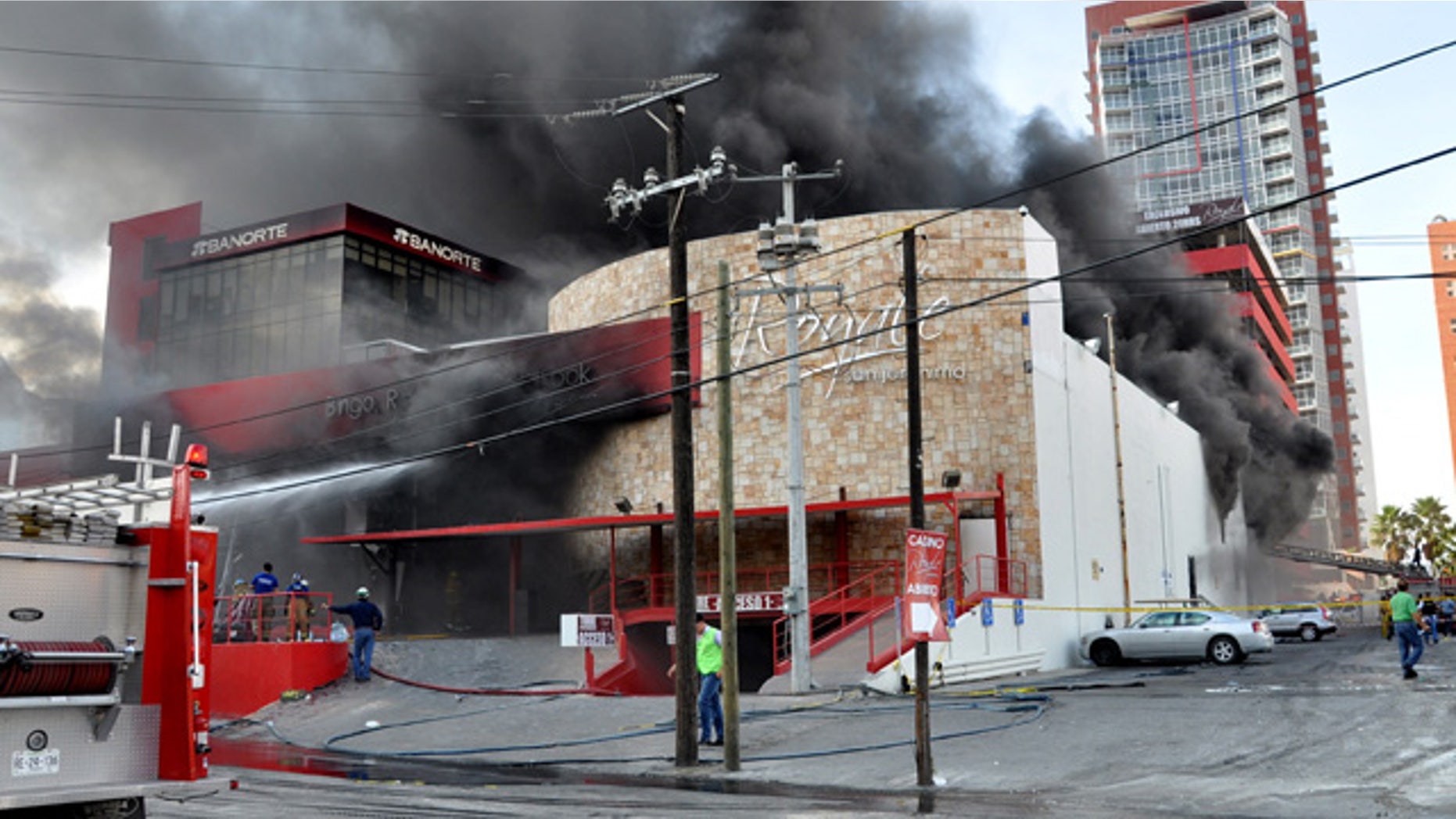 Aug. 25: Smoke billows from the Casino Royale in Monterrey, Mexico.