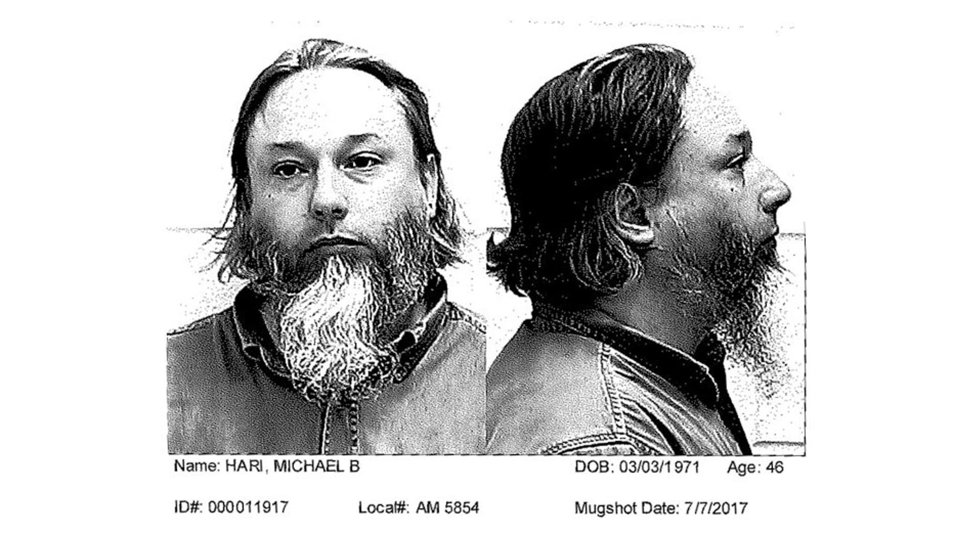 Michael Hari, seen in this July 2017 mugshot, is one of three men charged in connection with the bombing