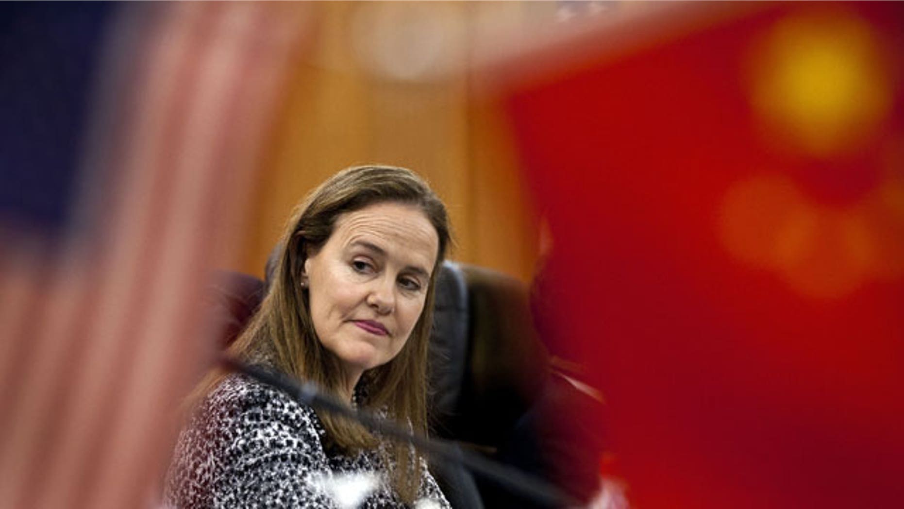 December 7, 2011: U.S. Defense Undersecretary Michele Flournoy, prepares for a bilateral meeting with Gen. Ma Xiaotian, the People's Liberation Army's deputy chief of staff, at the Bayi Building in Beijing, China.