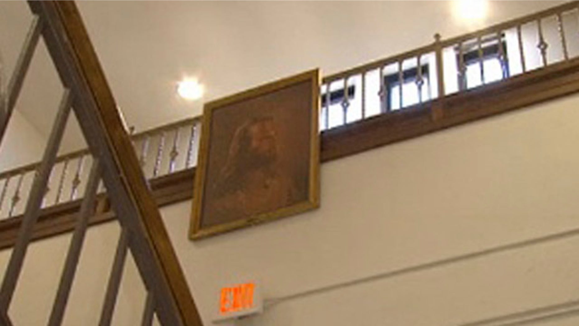 Feb. 7, 2013: Photo of a portrait of Jesus hangs in the hallway at Jackson Middle School.