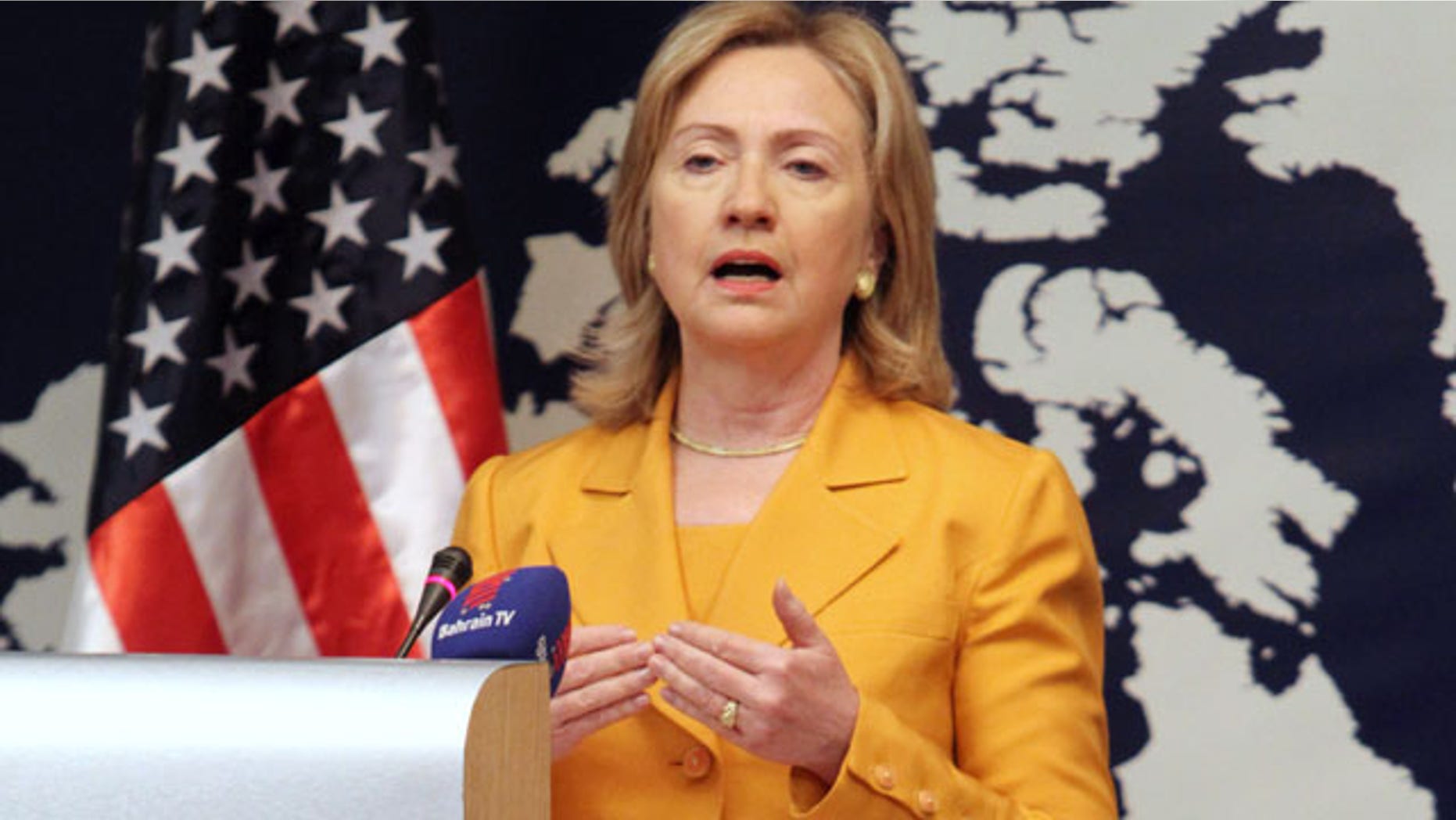 Dec. 3: U.S. Secretary of State Hillary Clinton speaks at a press conference in Manama, Bahrain.