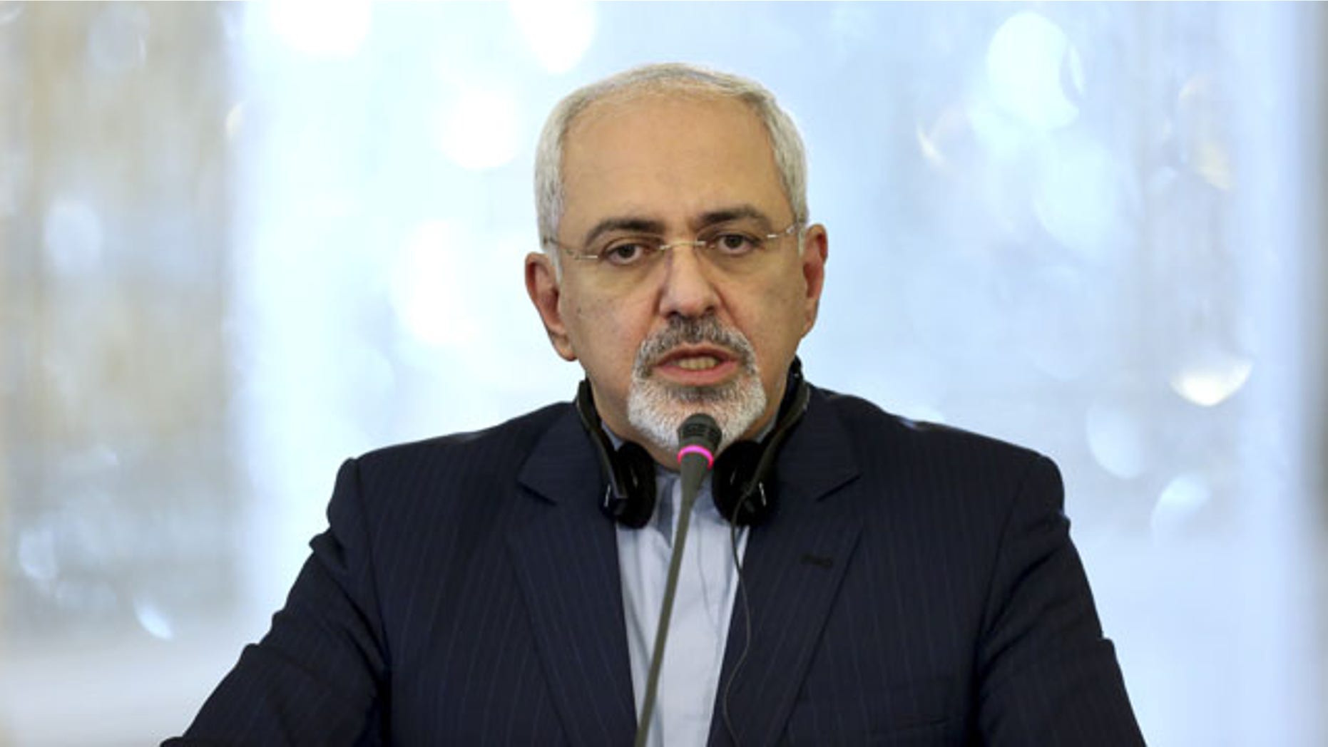 December 11, 2013: Iran's Foreign Minister Mohammad Javad Zarif holds a joint press conference with his Russian counterpart Sergey Lavrov in Tehran, Iran. (AP Photo)