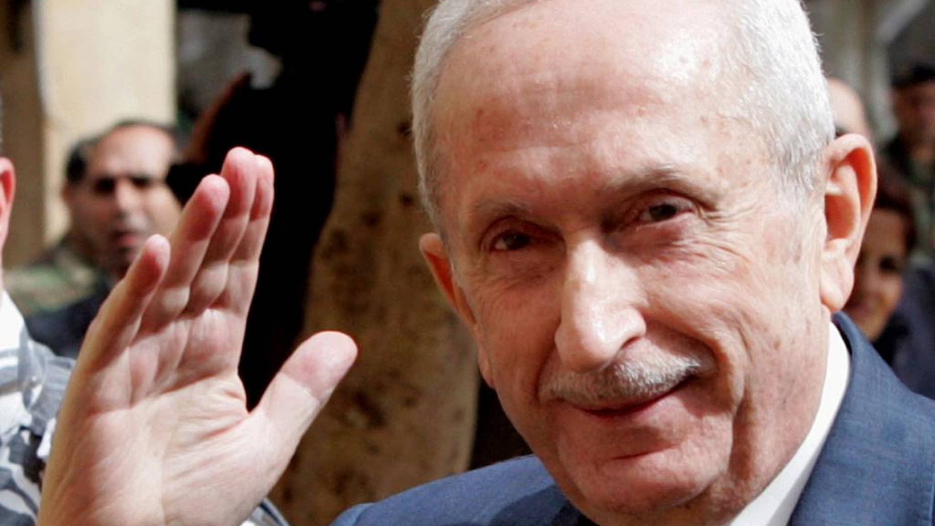 FILE - In this Monday Feb. 28, 2005 file photo, Lebanese Prime Minister Omar Karami arrives at the Parliament in Beirut, Lebanon. Lebanon’s state-run National News agency said on Thursday, Jan. 1, 2015, former prime minister Omar Karami has died after suffering illness. He was 80. (AP Photo)