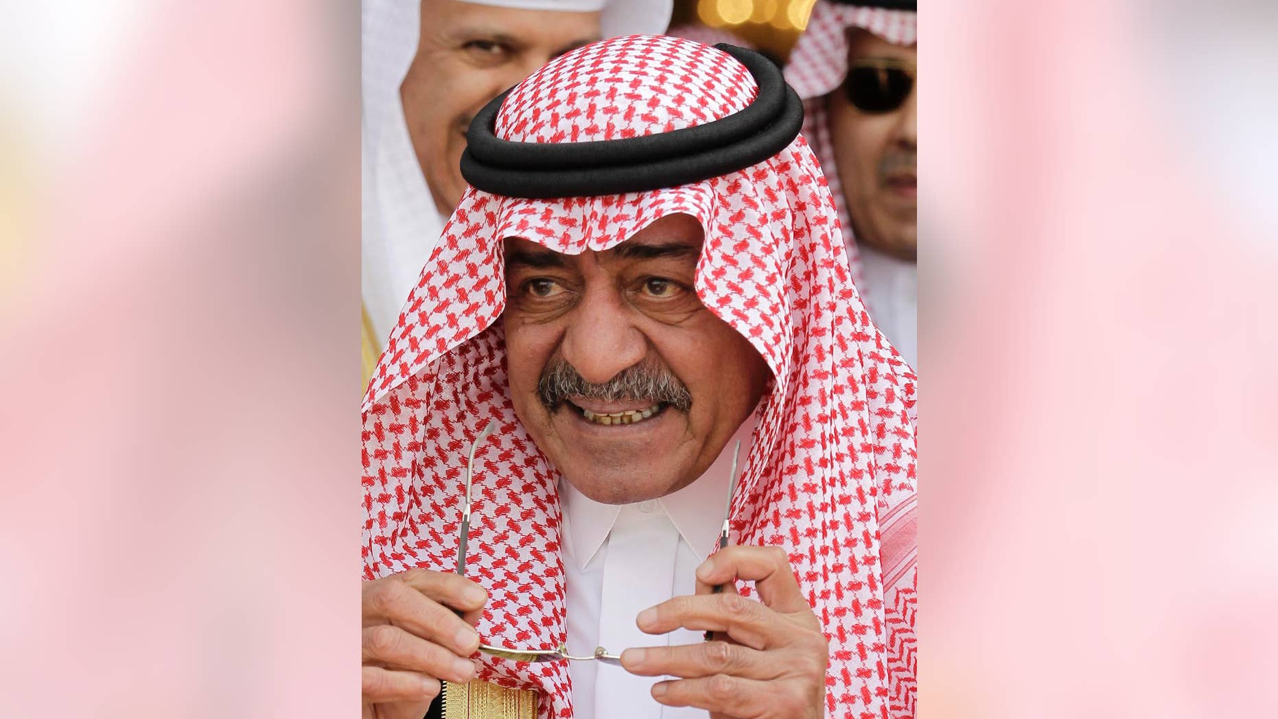 In this Monday, May 14, 2012 photo, Prince Muqrin bin Abdulaziz is seen at at Riyadh Base in Riyadh, Saudi Arabia. The Saudi Royal Court has announced Thursday, March 27, 2014 that King Abdullah’s son, Prince Muqrin has been named deputy crown prince, a move that sets out clearly his place as second-in-line to the thrown after the crown prince. The statement says Muqrin bin Abdulaziz, who once headed the kingdom’s intelligence agency and is the king’s youngest son, will retain his title as second deputy prime minister and adviser to his father.(AP Photo/Hassan Ammar, File)