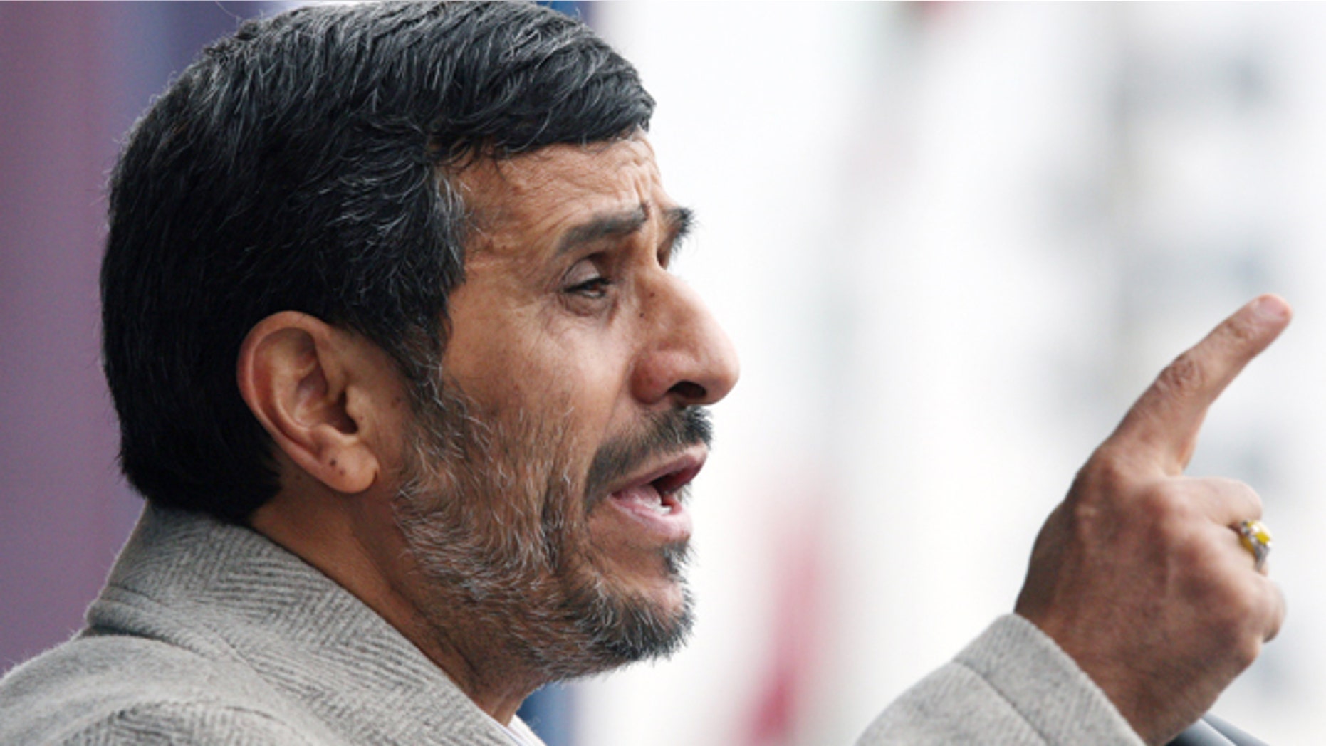 Feb. 11, 2011: Iranian President Mahmoud Ahmadinejad, gestures, as he delivers his speech in a rally marking the 32nd anniversary of 1979 Islamic Revolution, at the Azadi (Freedom) Square in Tehran, Iran.