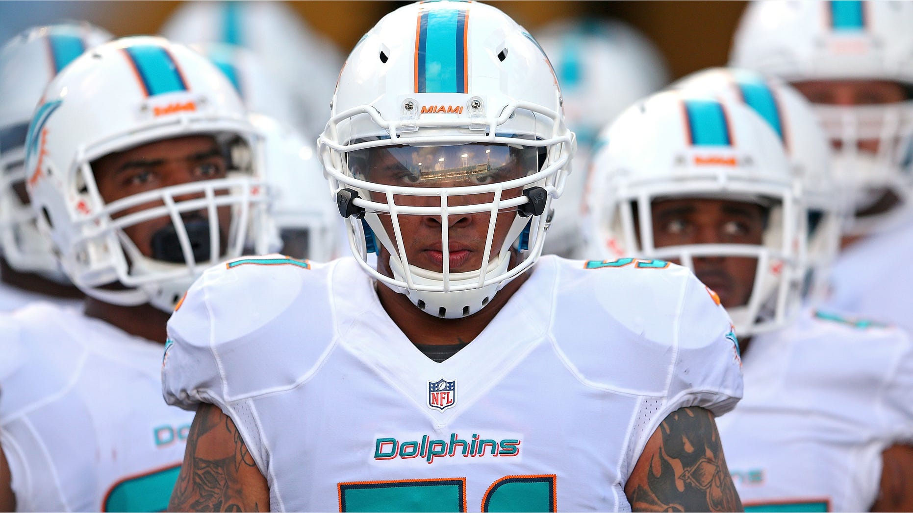Mike Pouncey #51 of the Miami Dolphins.