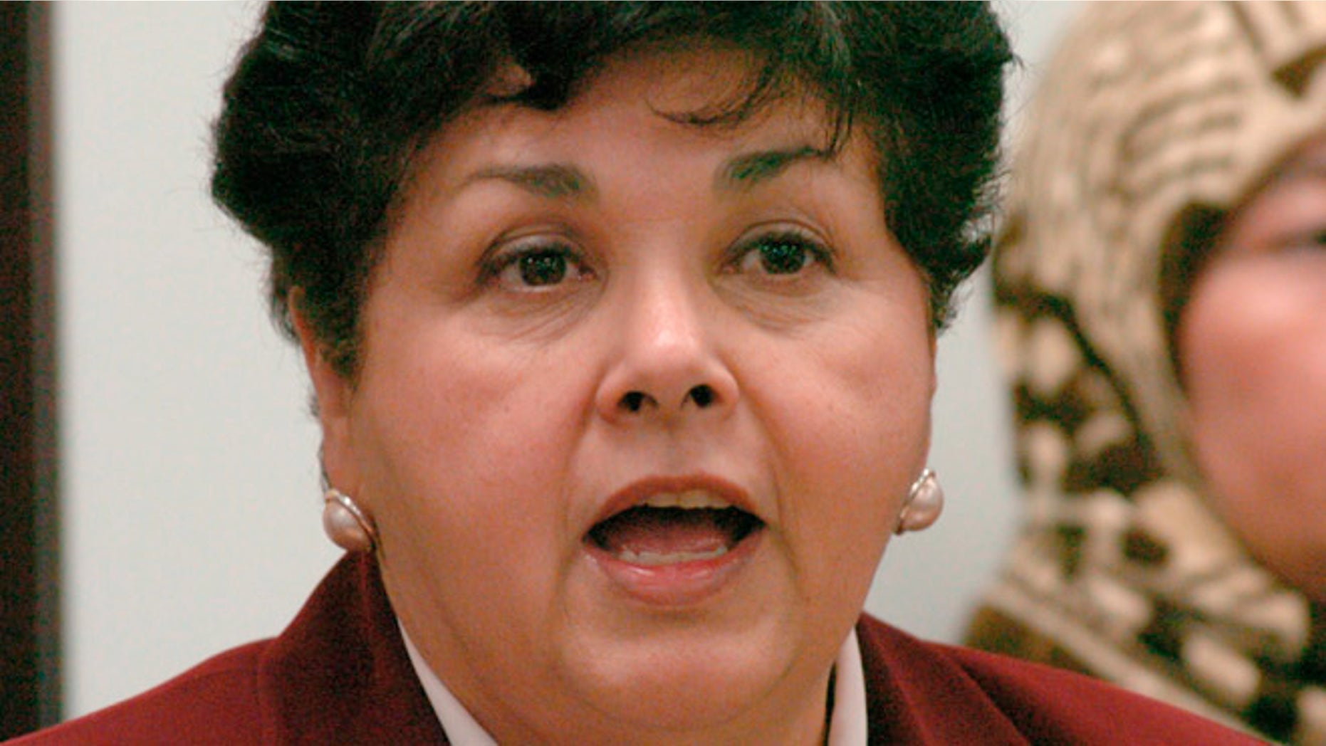 FILE - In this April 8, 2004 file photo, Maryland Del. Ana Sol Gutierrez speaks in Annapolis, Md. Only 14 percent of state-level lawmakers are minority officeholders, according to a report released on Monday, Jan. 25, 2016. The New American Leaders Project surveyed state legislators in 2015 and found that black politicians held around 9 percent of the seats, Latino and Latina politicians held about 4 percent of the seats and Asian American politicians held about 2 percent of the seats. Native Americans were less than 1 percent. This number is far below the racial and ethnic makeup of this country, with minorities making up 40 percent of the population. (AP Photo/Don Wright, File)