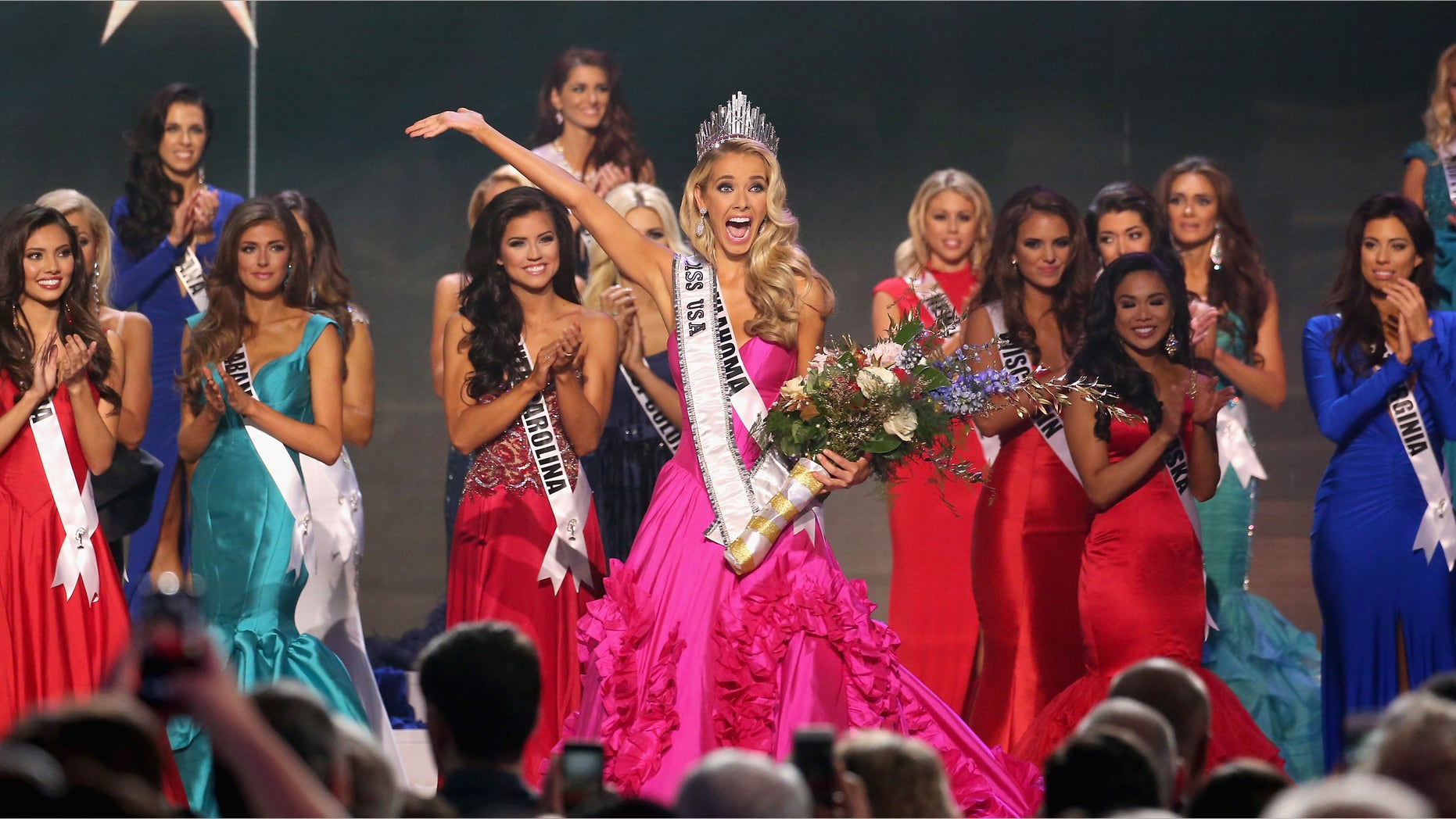 BATON ROUGE, LA - JULY 12: Miss USA 2015 Olivia Jordan Miss USA 2015 Olivia Jordan walks onstage at 2015 Miss USA Pageant Only On ReelzChannel at The Baton Rouge River Center on July 12, 2015 in Baton Rouge, Louisiana. (Photo by Josh Brasted/Getty Images for Miss USA)