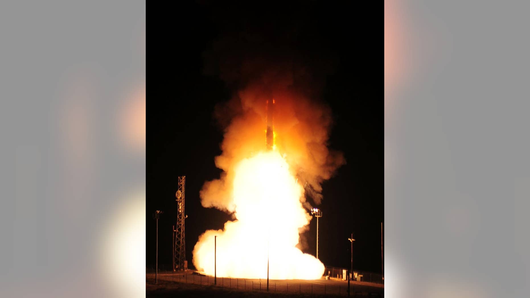 In this photo provided by the U.S. Air Force, an unarmed Minuteman 3 missile launches on Wednesday, Aug. 19, 2015, at Vandenberg Air Force Base, Calif. The Air Force said the missile was launched from California in a test of the intercontinental ballistic missile system. (Joe Davila/U.S. Air Force via AP)