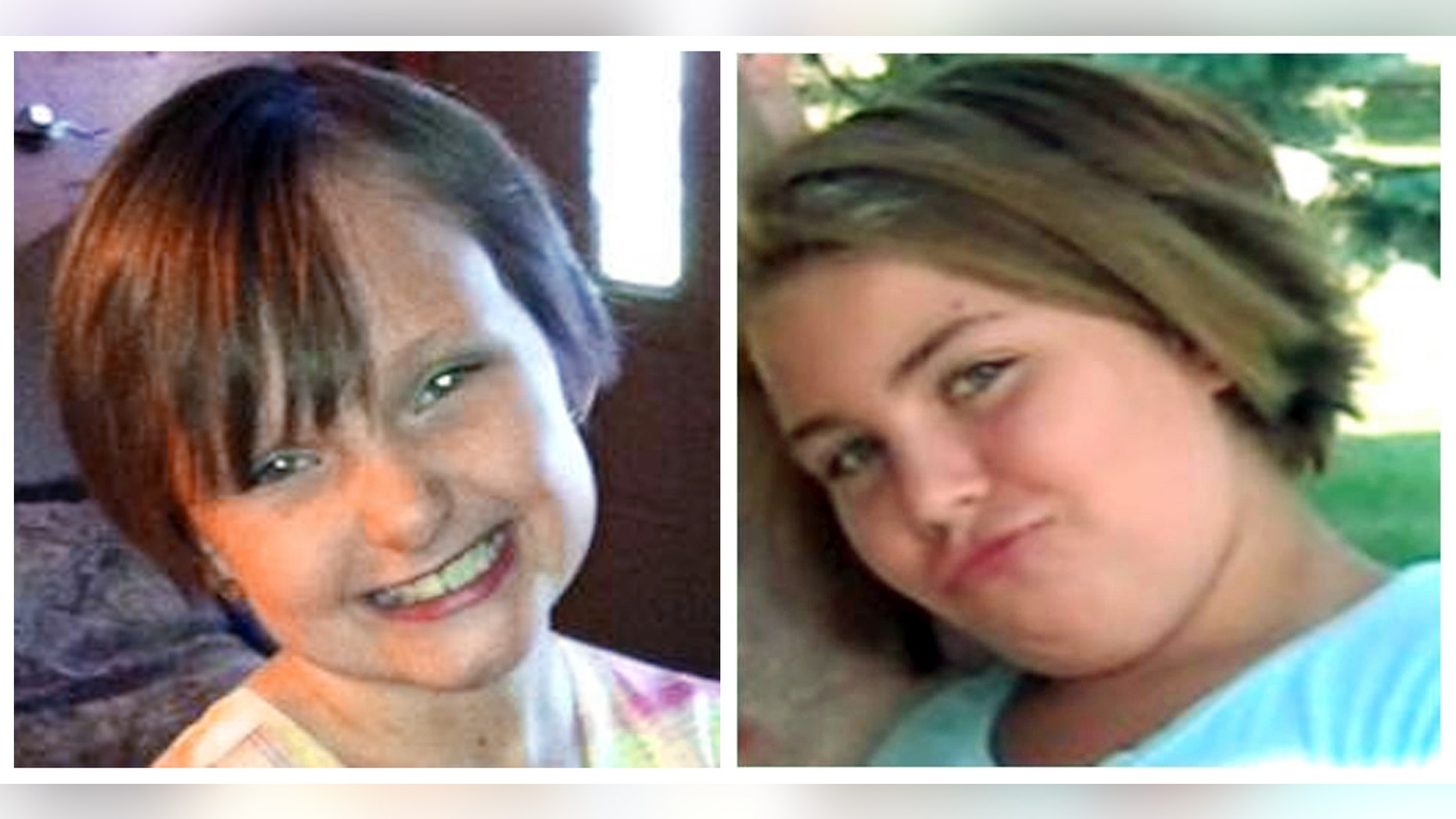 This combo made from undated photos provided by the FBI shows cousins Lyric Cook, 10, right, and Elizabeth Collins, 8, who have been missing since Friday, July 13, 2012.