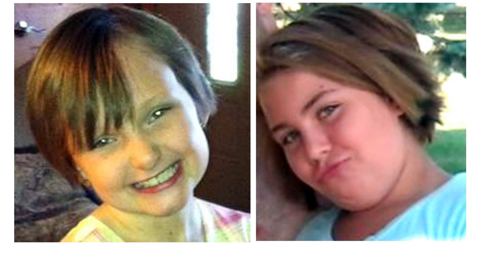 This combo made from undated photos provided by the FBI shows cousins Lyric Cook, 10, right, and Elizabeth Collins, 8, who have been missing since Friday, July 13, 2012.