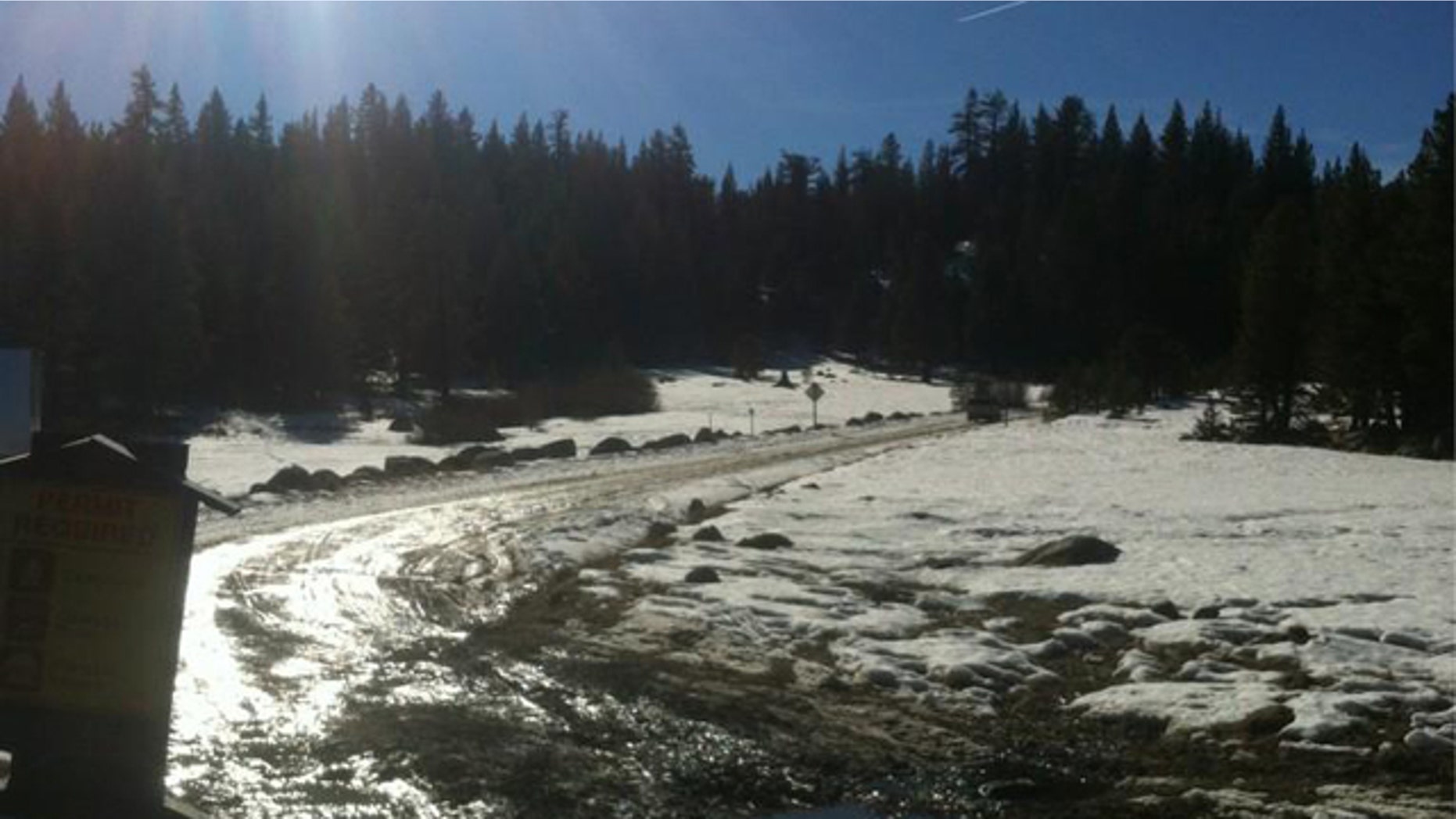 Paula Lane was found walking along this road in Northern California after nearly a week stranded in the mountains.