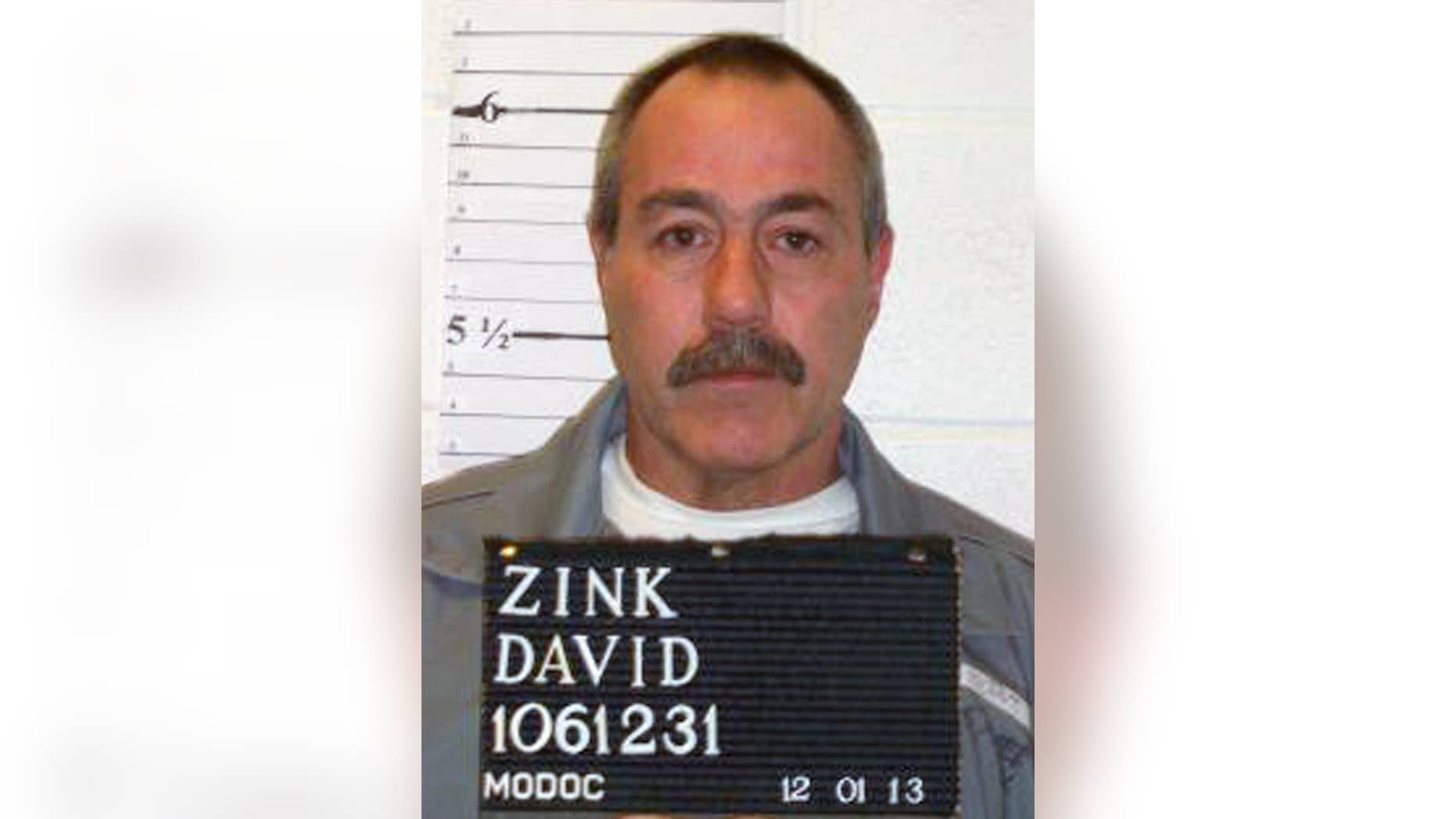 This Dec. 1, 2013 photo provided by the Missouri Department of Corrections shows David Zink, who was convicted of abducting and killing 19-year-old Amanda Morton in 2001. (Missouri Department of Corrections via AP)