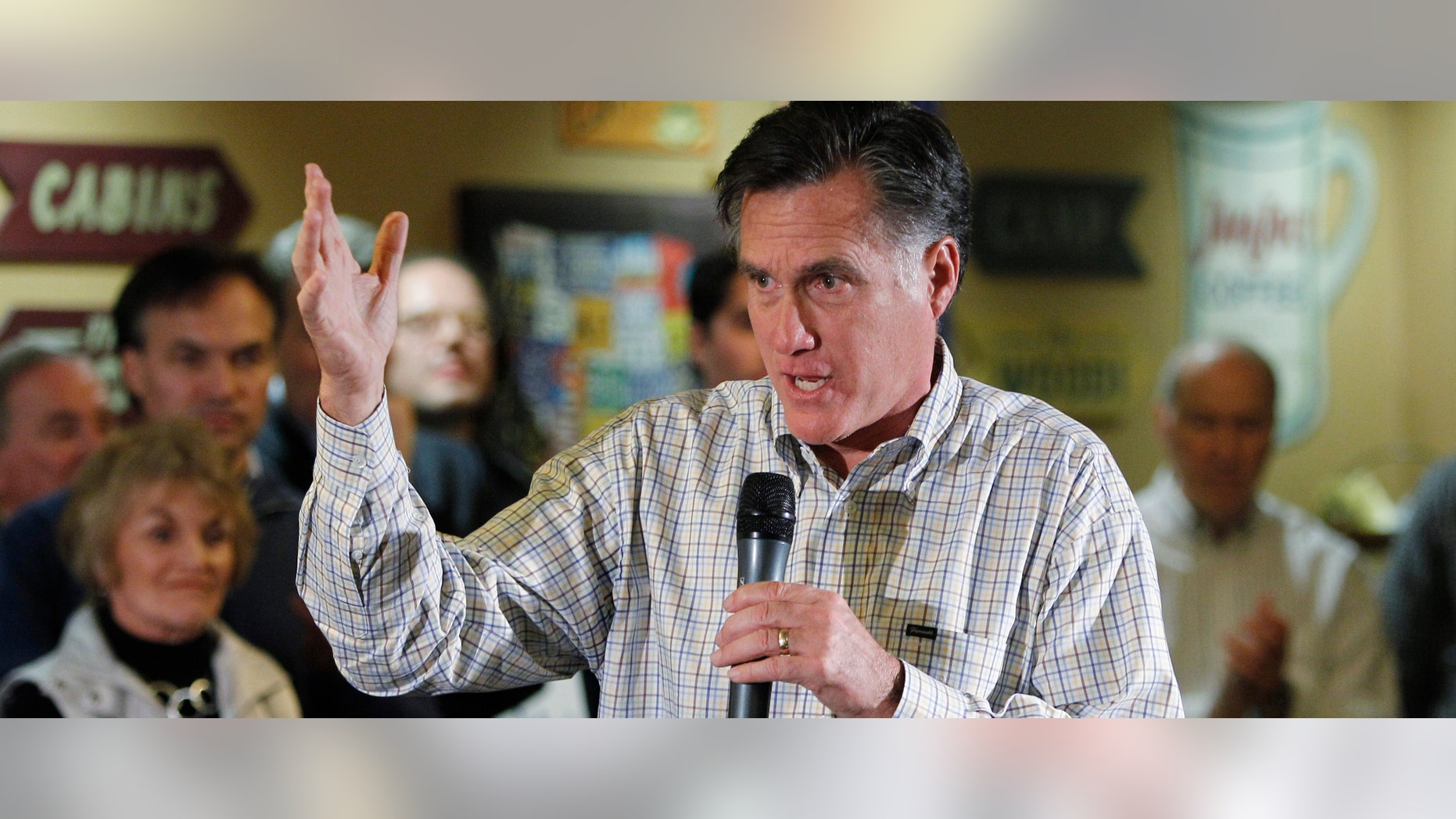 Republican presidential candidate, former Massachusetts Gov. Mitt Romney speaks during a town hall meeting, Saturday, Dec. 31, 2011, in Sioux City, Iowa. (AP Photo/Eric Gay)