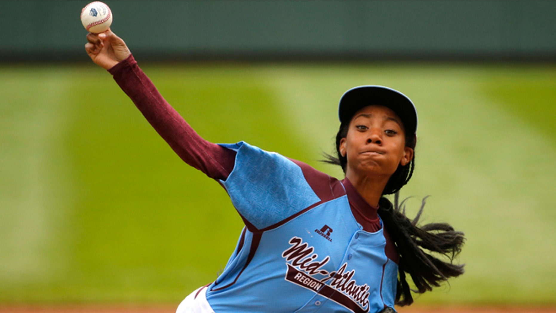 Aug. 15, 2014: Pennsylvania's Mo'ne Davis delivers in the first inning against Tennessee during a baseball game in United States pool play at the Little League World Series tournament in South Williamsport, Pa.