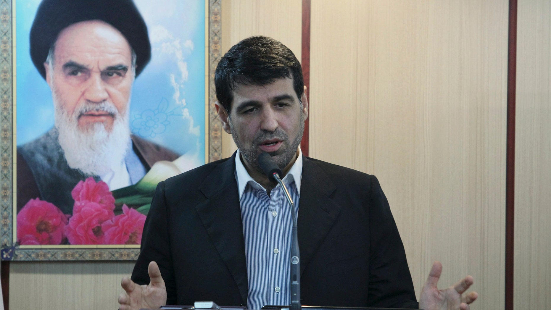 March 15: Mohammad Sharif Malekzadeh, an ally of President Mahmoud Ahmadinejad, making an address in Tehran, Iran. On Tuesday Malekzadeh resigned from his recently appointed post as deputy foreign minister, part of a larger power struggle in Iran between supporters of President Ahmadinejad and those of the country's powerful Muslim Clerics.