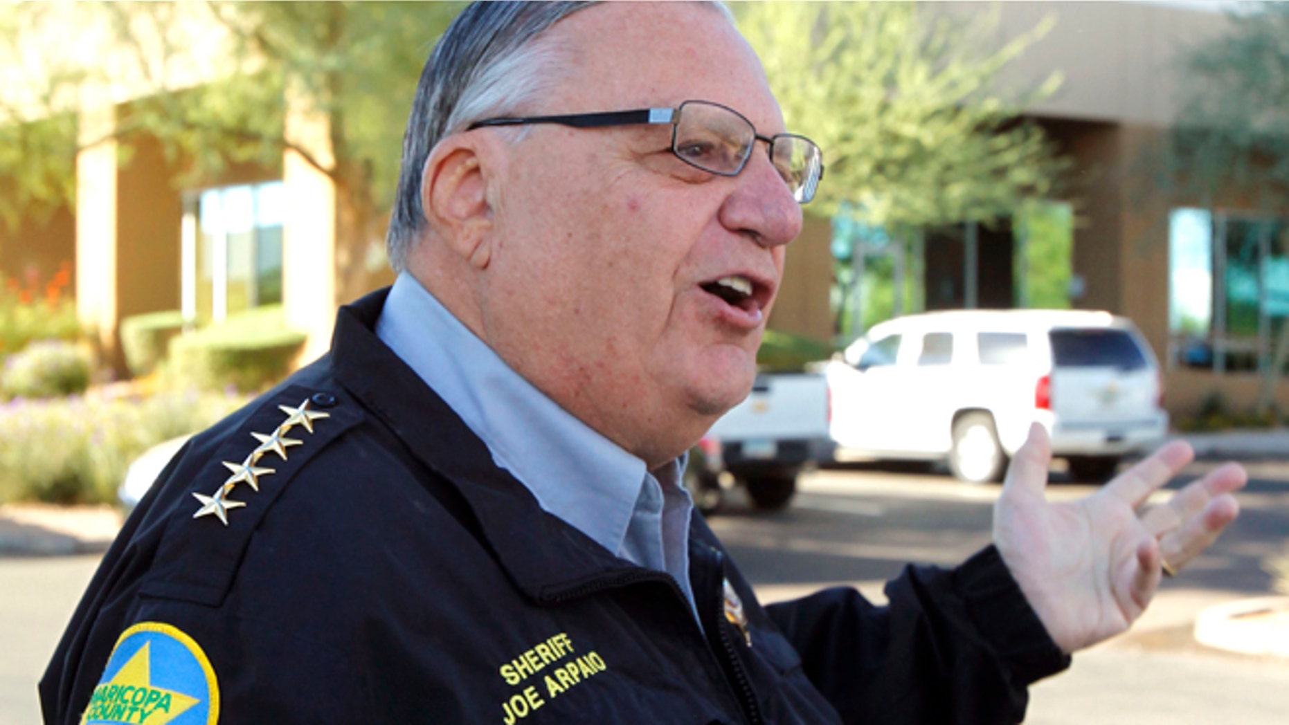 Maricopa County Sheriff Joe Arpaio speaks to the media on Nov. 1, 2011. (AP Photo/Ross D. Franklin, File)