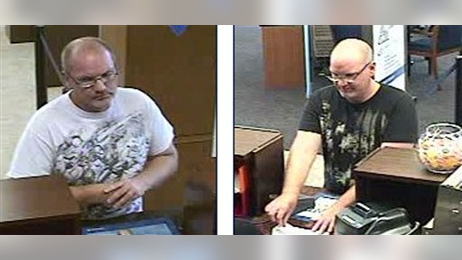 October 15, 2011: These bank surveillance photographs provided by the FBI show the bandit, nicknamed Mr. Magoo.