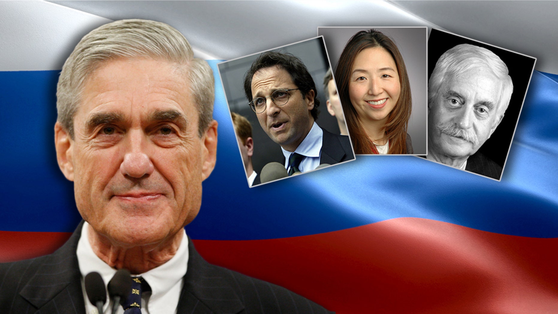 Robert Mueller's team includes investigators Andrew Weissmann, Jeannie Rhee and James Quarles (from left to right).