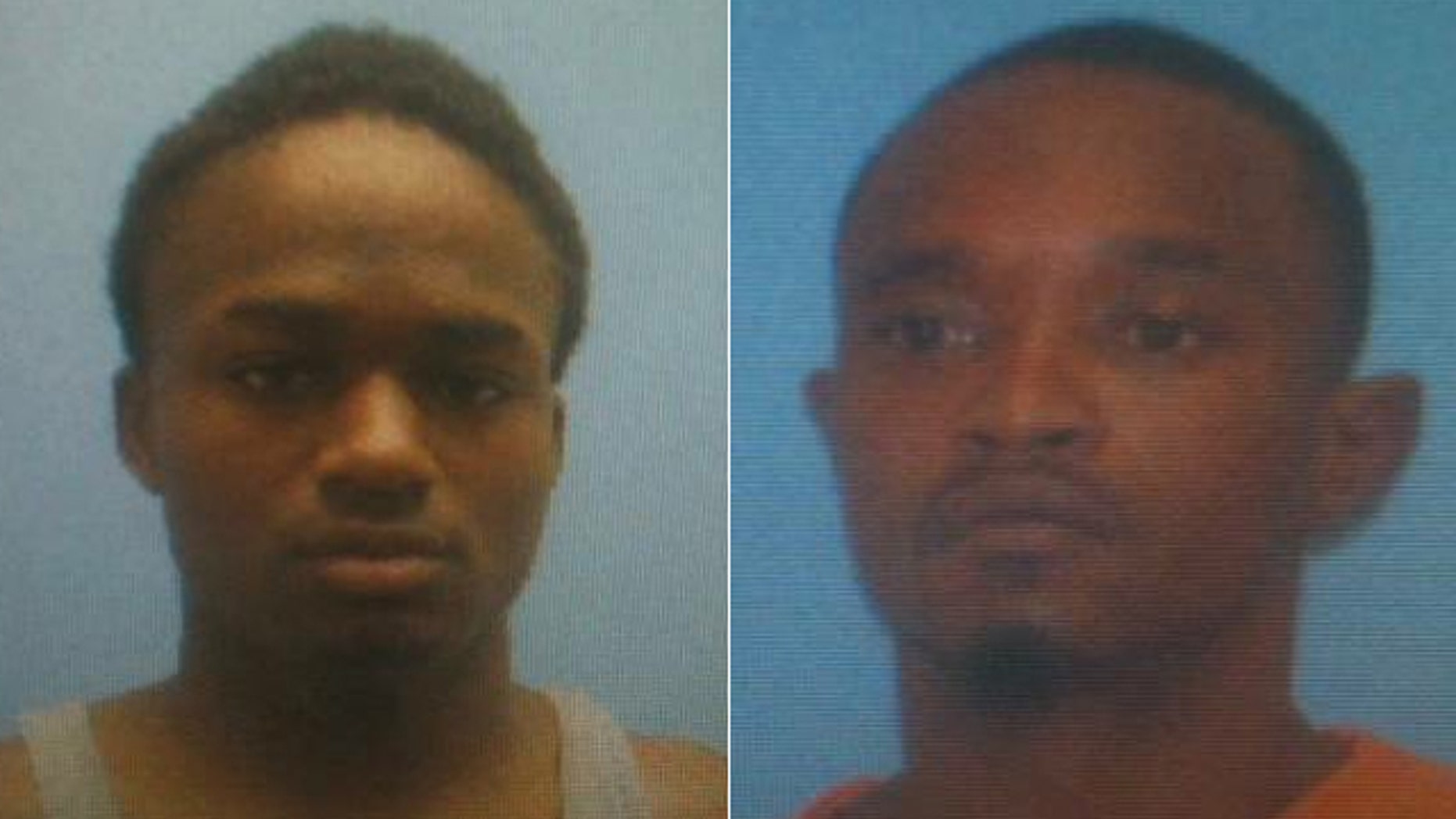 Cortez Rashod Hooper, left, and Quincy Vernard Stewart used a hacksaw to cut the metal bars out of a small window inside their cell, Miller County Sheriff's officials said.