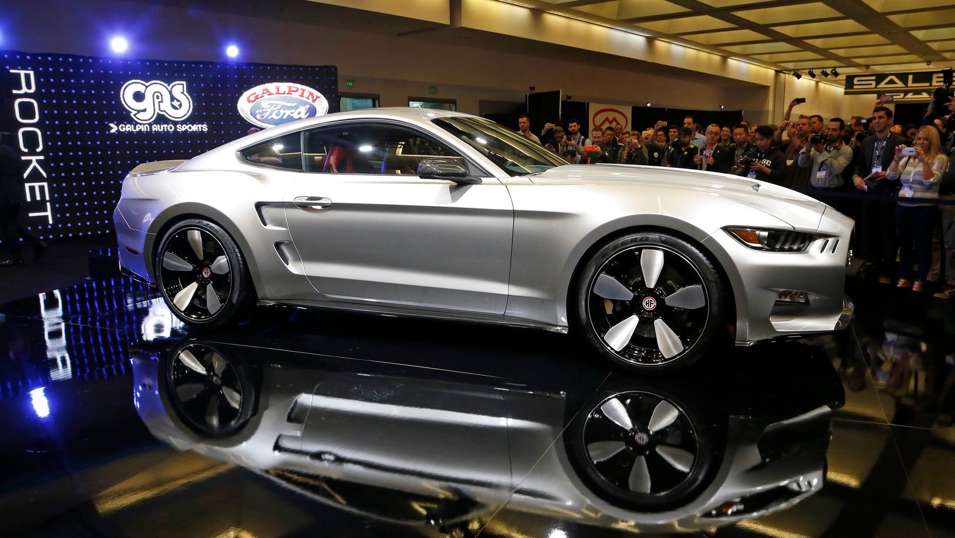 A 2015 Ford Mustang from Denmark's Henrik Fisker and California tuning company Galpin Auto Sports called 'Rocket' is unveiled at its world premiere at the Los Angeles Auto Show in Los Angeles, California November 20.