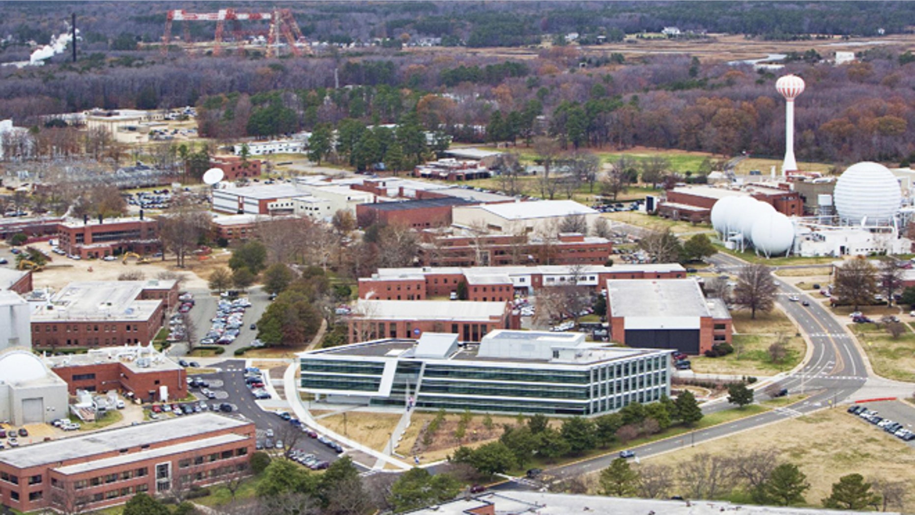 NASA photographer Sean Smith hitched a ride with the U.S. Coast Guard to get this aerial view of NASA Langley Research Center on December 7, 2011.