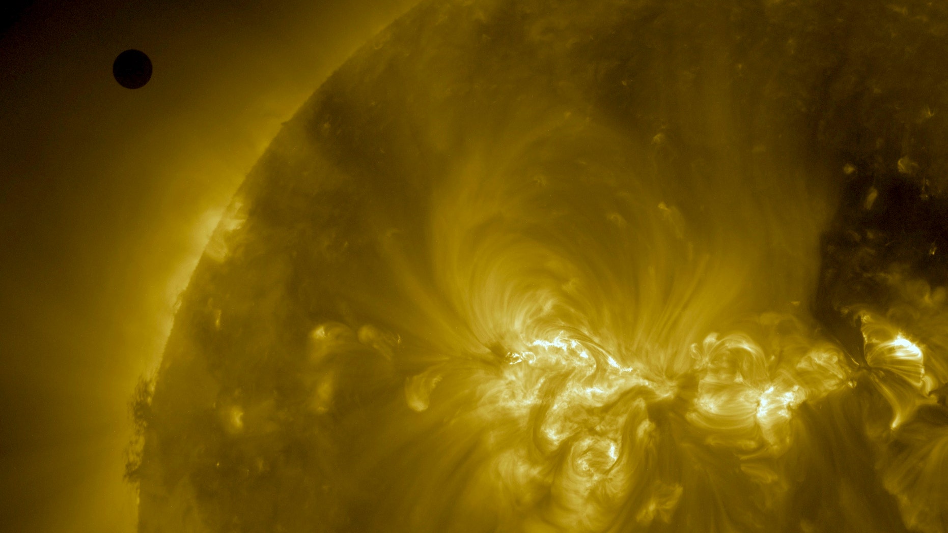 Handout image courtesy of NASA shows the planet Venus shortly before its transit of the Sun, June 5, 2012.