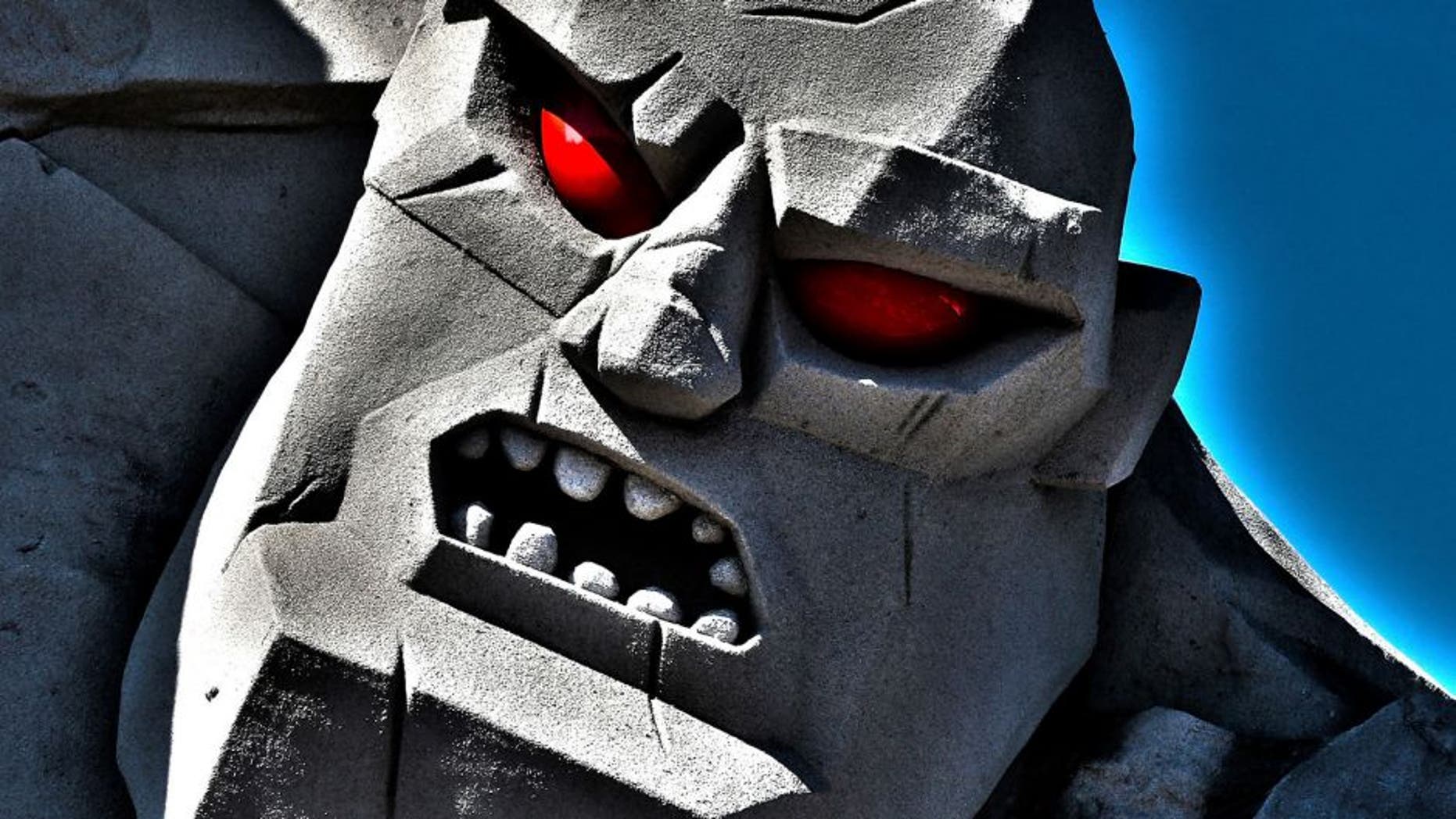 DOVER, DE - SEPTEMBER 28: (EDITOR'S NOTE: Images were processed using digital filters.) Miles the Monster is seen before the NASCAR Sprint Cup Series AAA 400 at Dover International Speedway on September 28, 2014 in Dover, Delaware. (Photo by Sarah Glenn/NASCAR via Getty Images)
