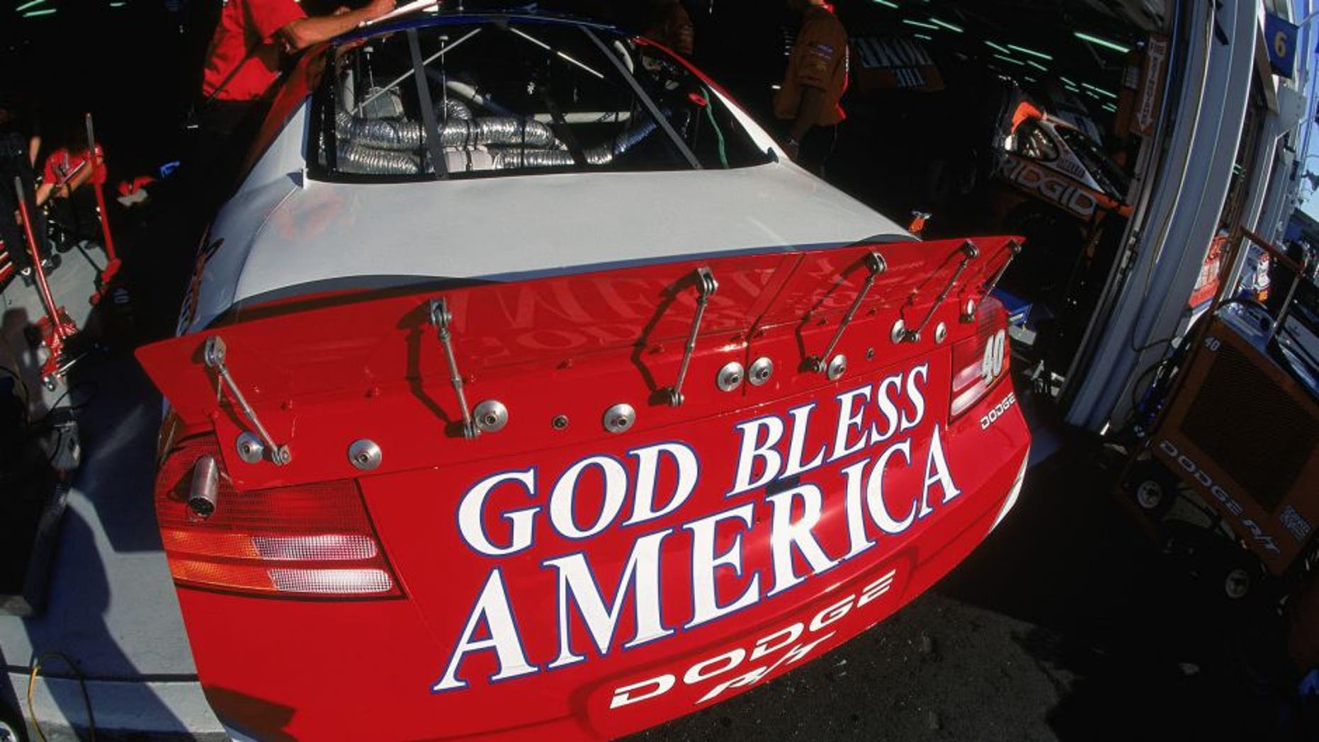 30 Sep 2001: Sterling Marlin's car (#40) as the pit crew works on it before the Protection One 400, part of the NASCAR Winston Cup Series at the Kansas Speedway in Kansas City, Kansas.Mandatory Credit: Jonathan Ferrey /Allsport