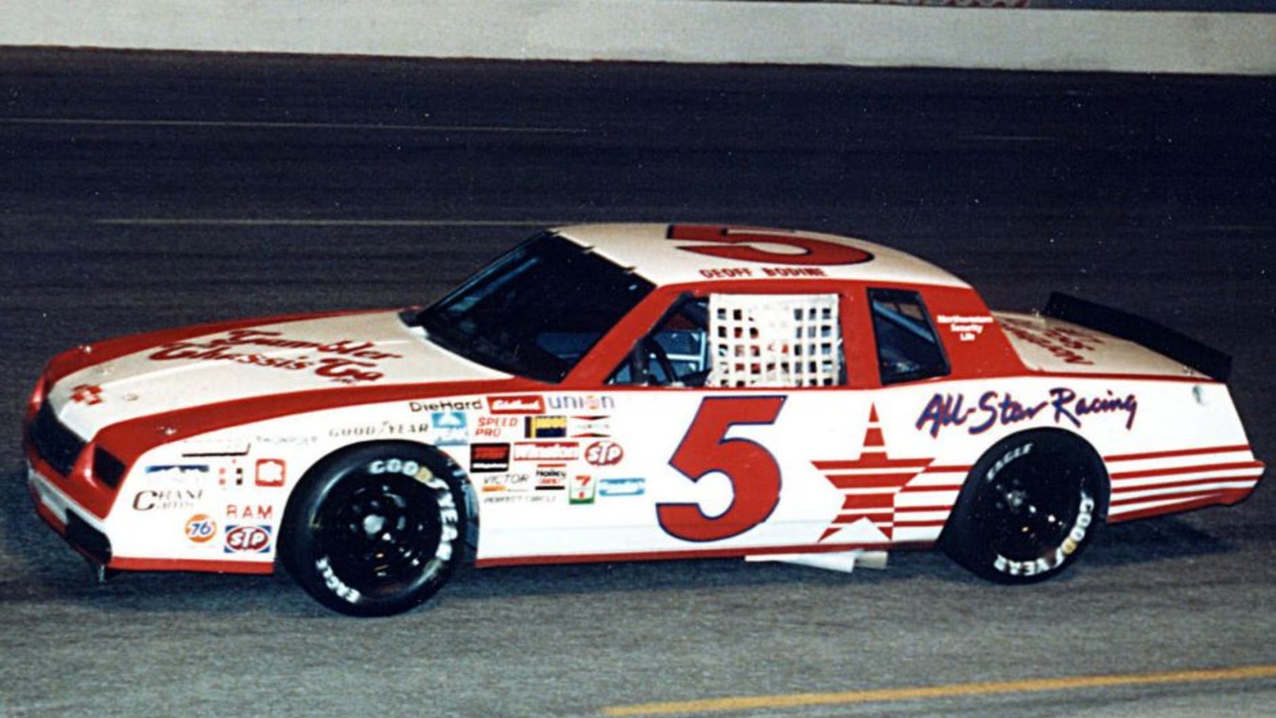 NASHVILLE, TN - MAY 12, 1984: Geoff Bodine in Rick Hendrick's All-Star Racing Chevy Monte Carlo during the Coors 420 at Nashville Speedway. Bodine started third and finished third in the race behind winner Darrell Waltrip. (Photo by ISC Archives via Getty Images)