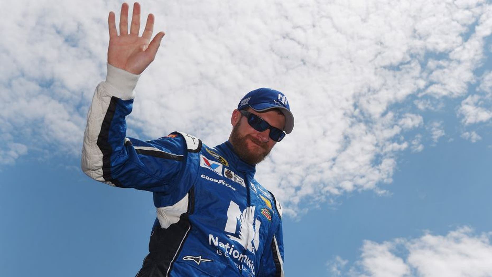 LOUDON, NH - JULY 19: Dale Earnhardt Jr., driver of the #88 Nationwide Chevrolet, is introduced prior to the NASCAR Sprint Cup Series 5-Hour ENERGY 301 at New Hampshire Motor Speedway on July 19, 2015 in Loudon, New Hampshire. (Photo by Rainier Ehrhardt/Getty Images)