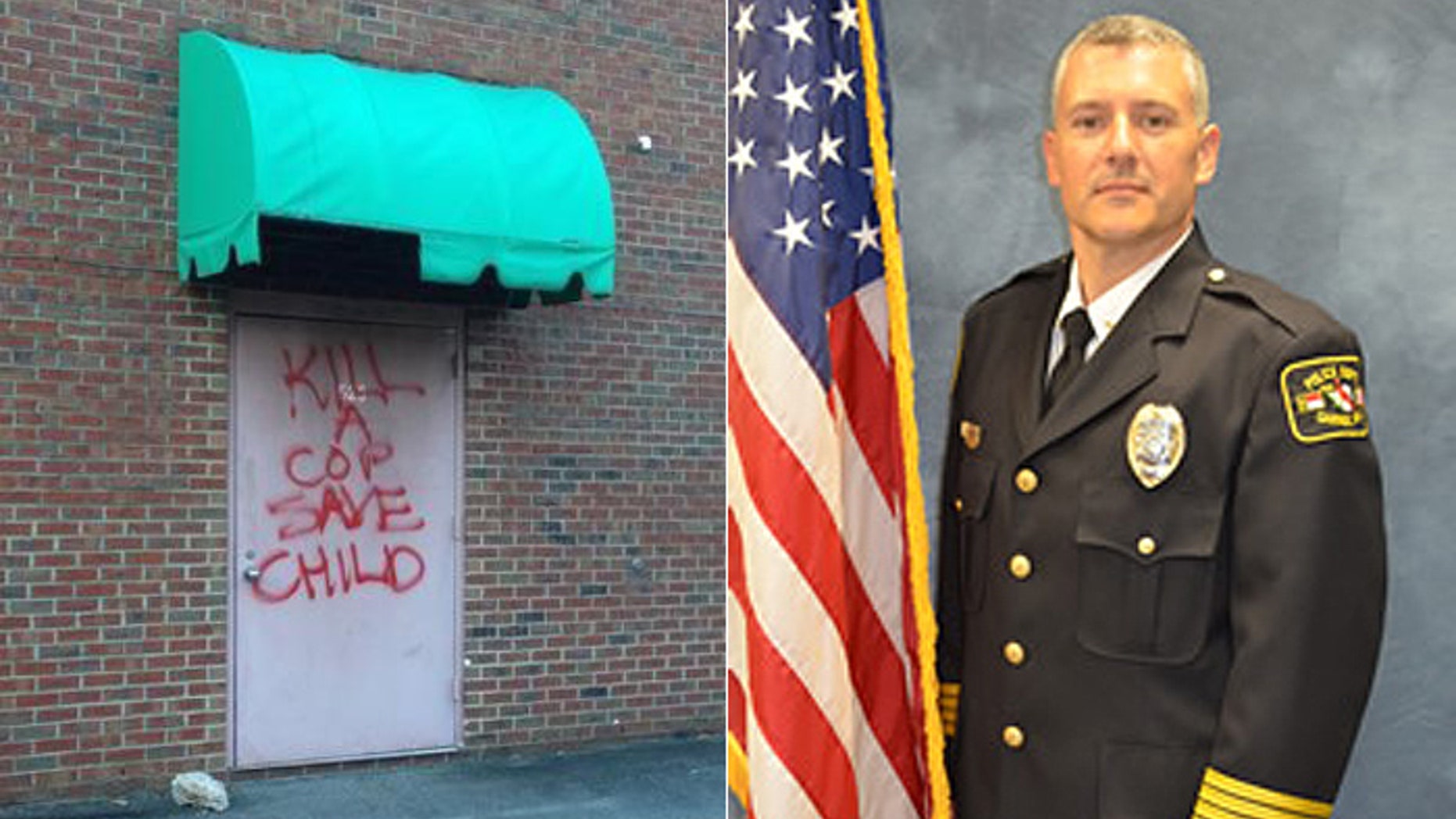 Garner Police Chief Brandon Zuidema, right, said messages calling for the murder of cops should be considered a hate crime.