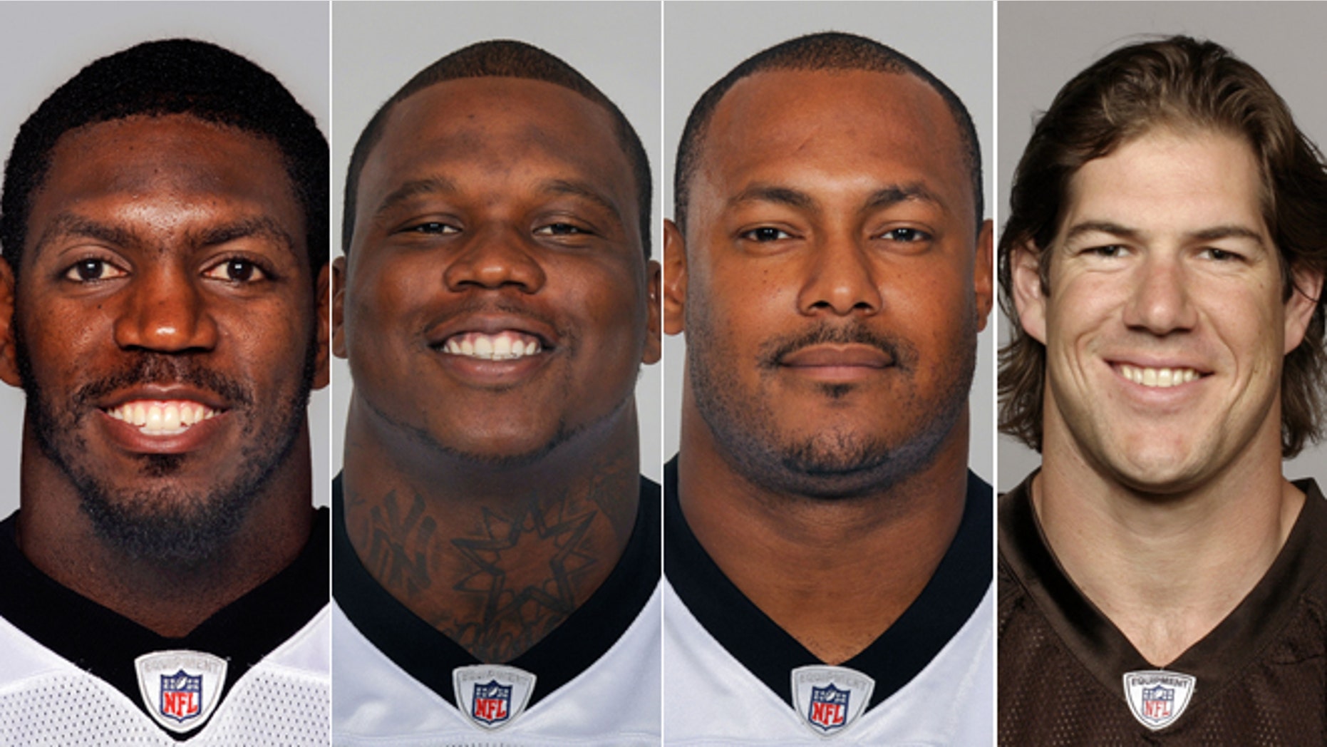 From left are NFL football players Jonathan Vilma, in 2011; Anthony Hargrove, in 2010; Will Smith, in 2011; and Scott Fujita, in 2011.