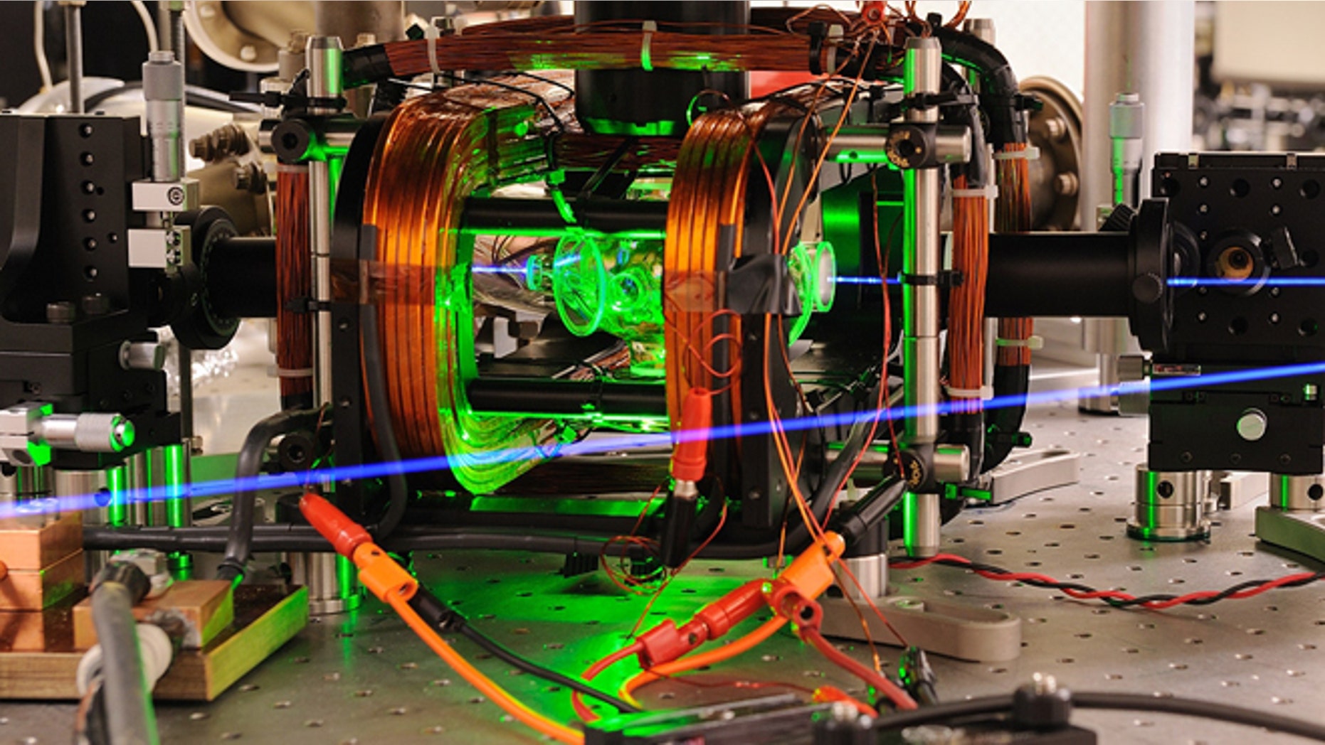 Microwave apparatus used in quantum computing experiments by the National Institute of Standards and Technology (NIST).