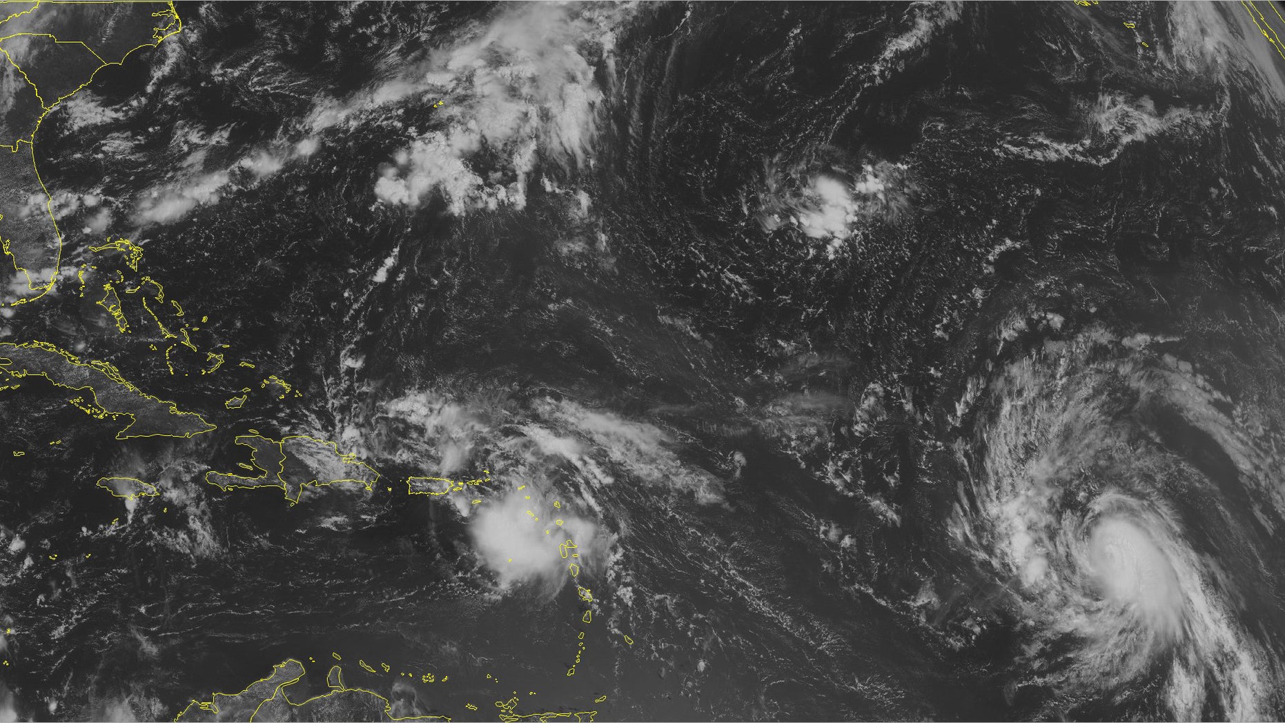 NOAA satellite image taken Wednesday, Aug. 24, 2016. at 9:45 a.m. EDT. over the northeastern Caribbean Sea.