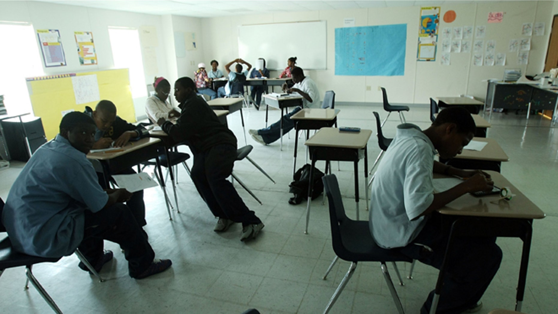 Students at Edward Livingston High School in New Orleans, Louisiana.