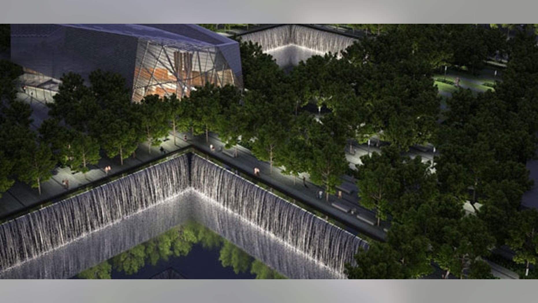 The Memorial & Museum at night. Rendering by Squared Design Lab
